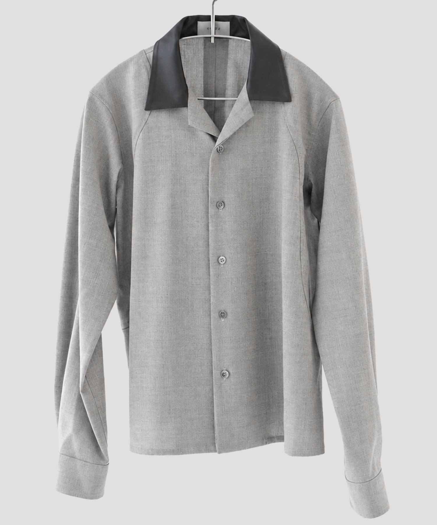 leather color panel sleeve shrit