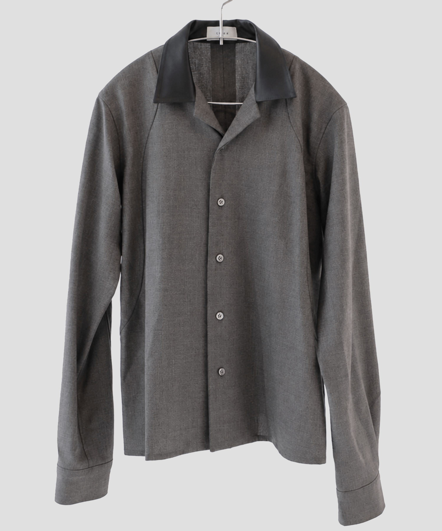 leather color panel sleeve shrit