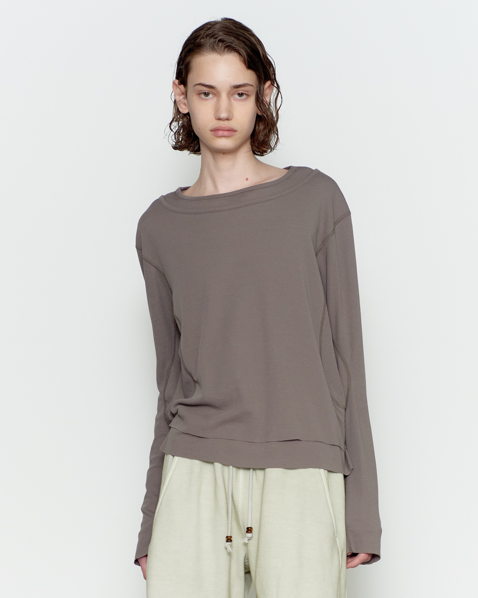 DOUBLE LAYERED LONG SLEEVE T SHIRT