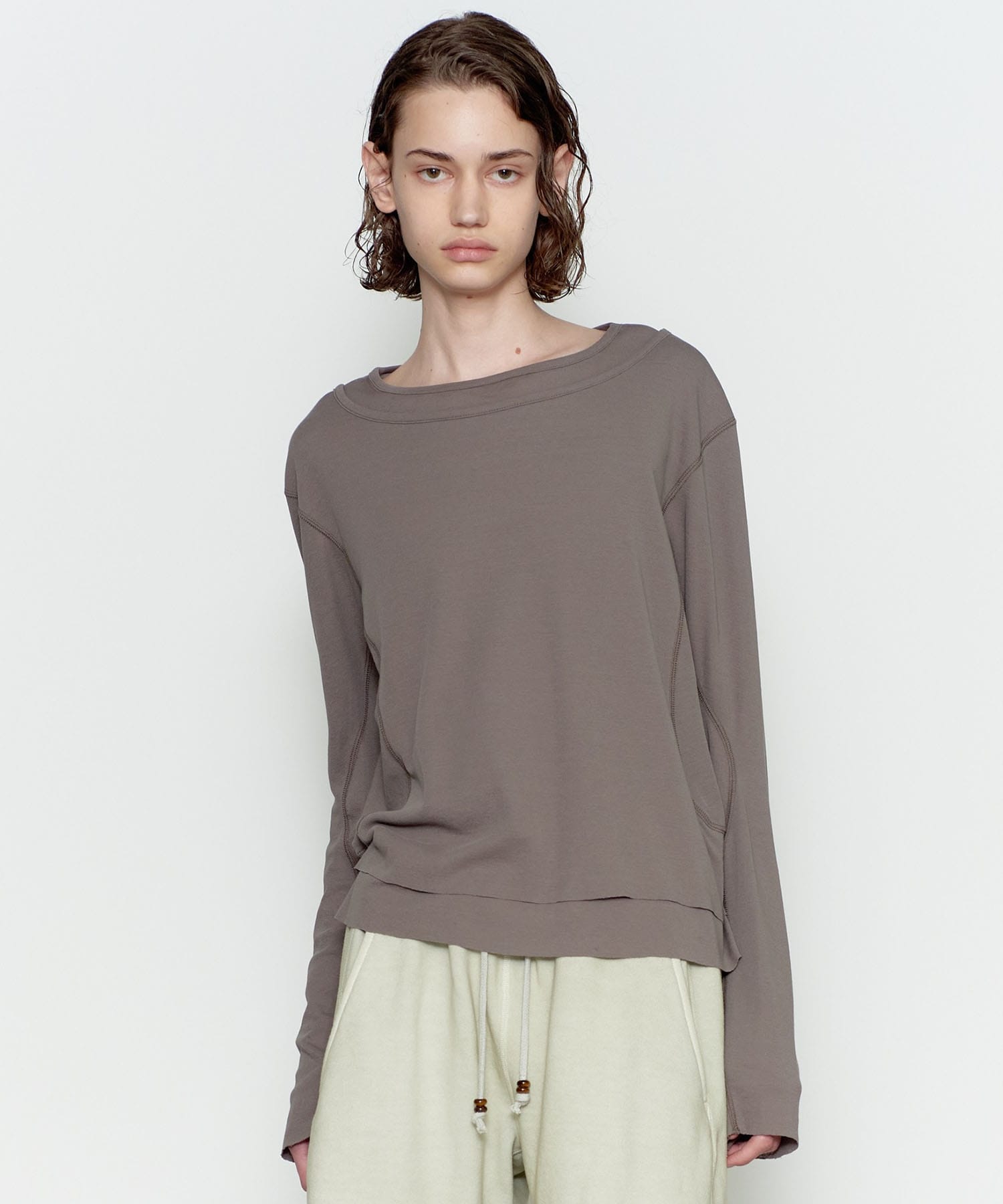 DOUBLE LAYERED LONG SLEEVE T SHIRT
