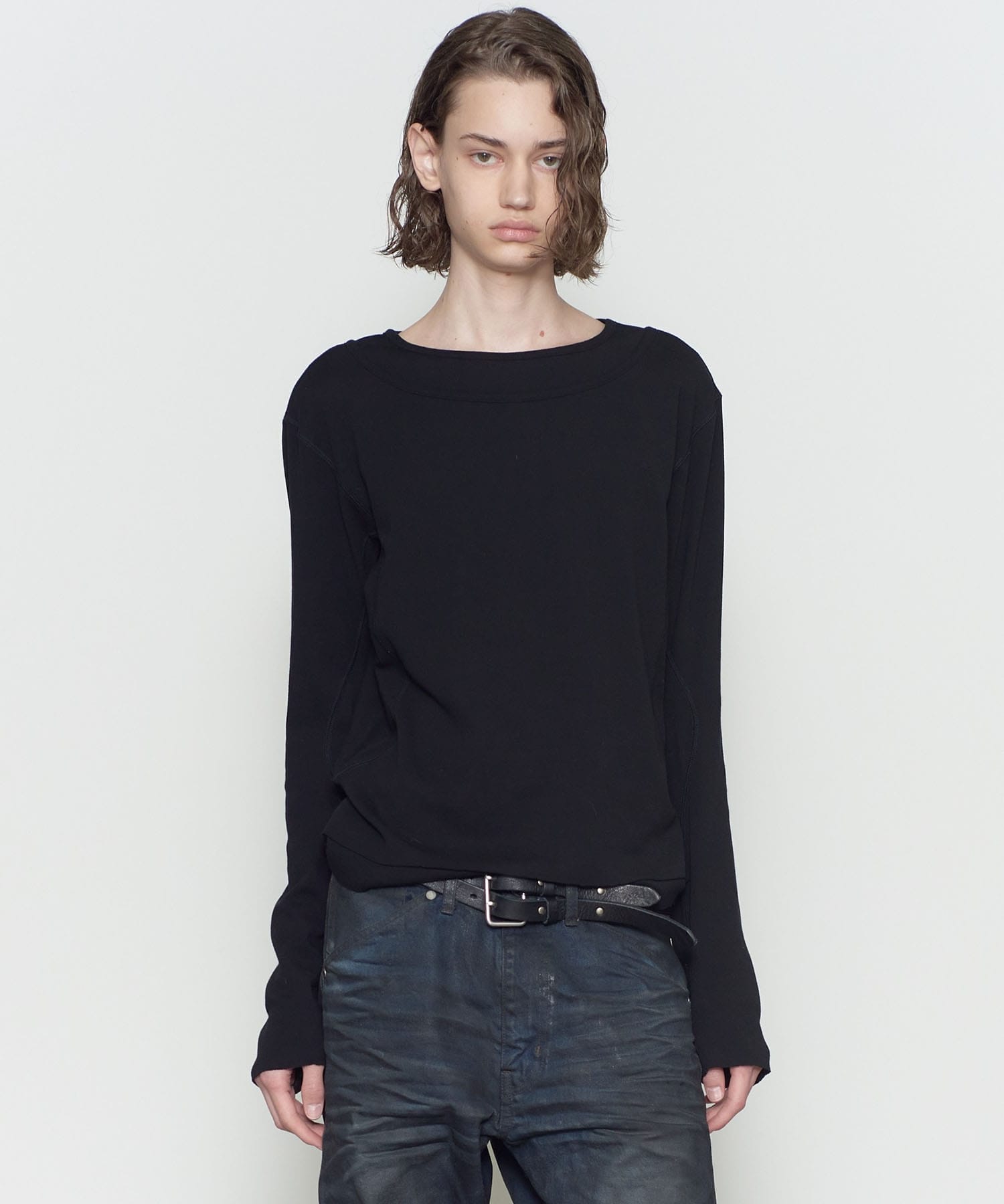 DOUBLE LAYERED LONG SLEEVE T SHIRT