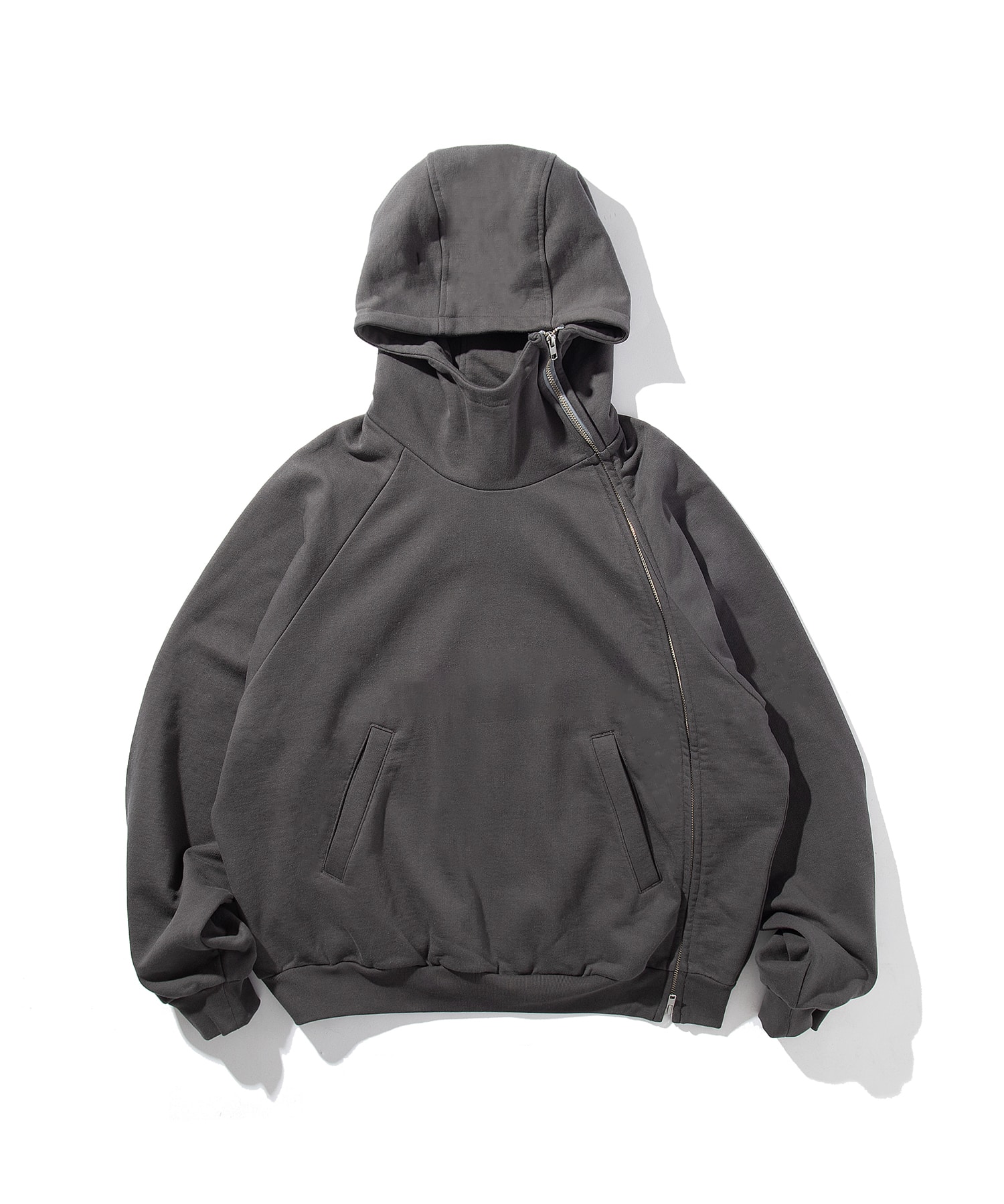 CURVED-ZIP HOODIE