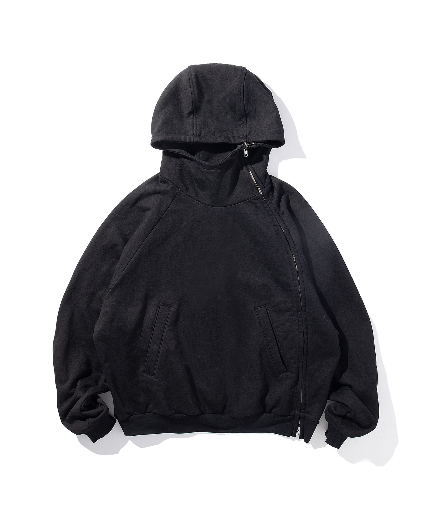 CURVED-ZIP HOODIE