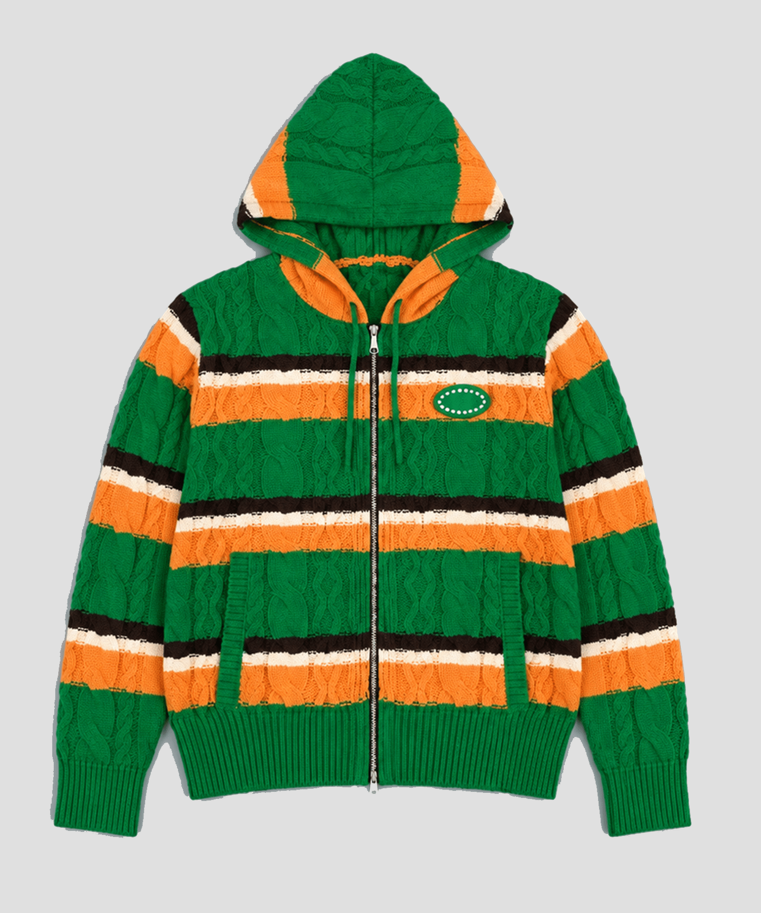 CABLE KNIT ZIP HOODIE