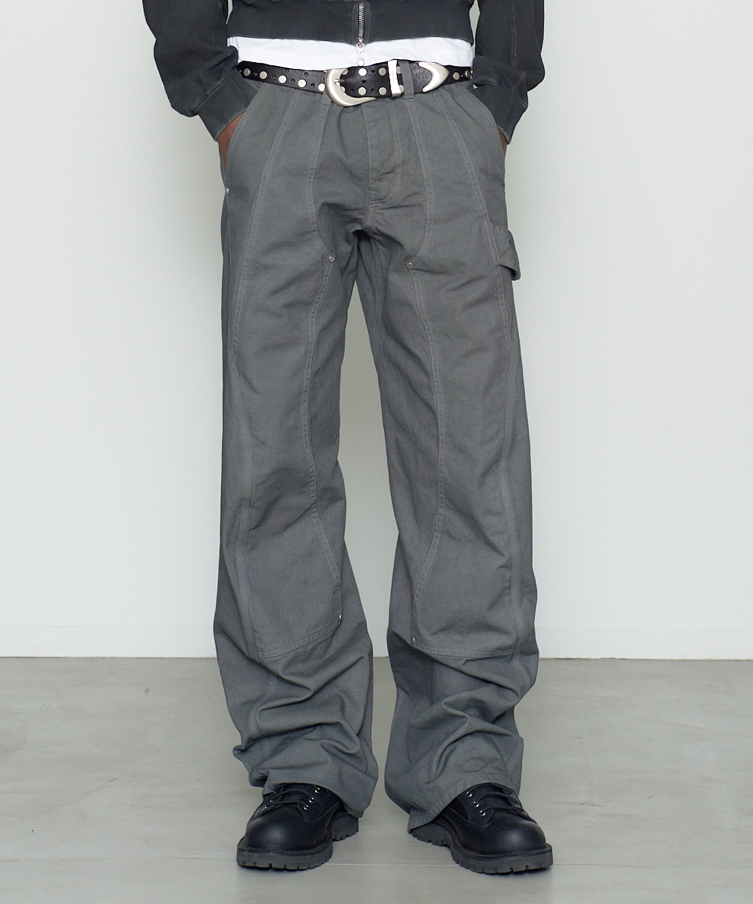 CURVED LEG DOUBLE KNEE WORK PANTS