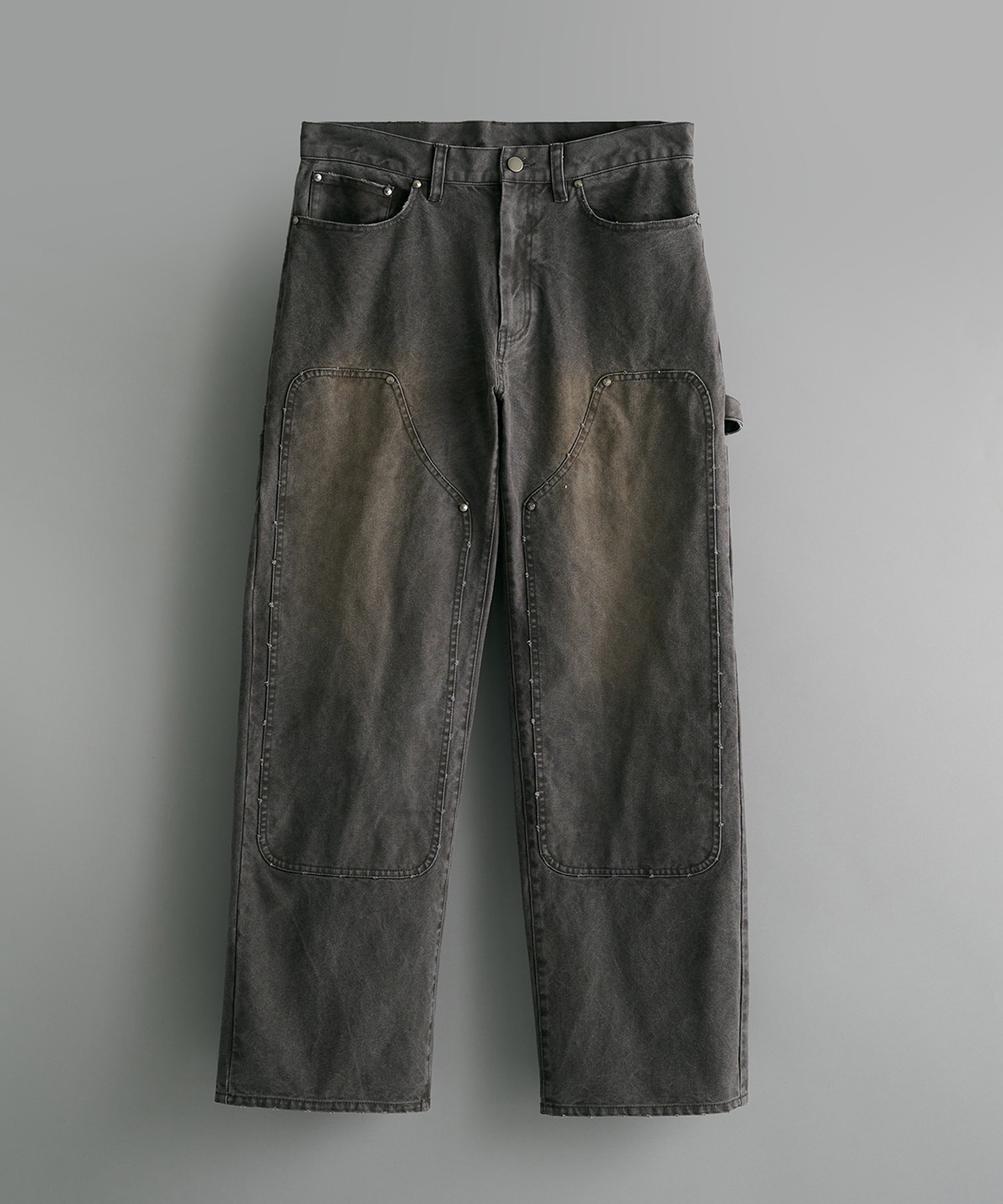 loose fit duck double knee pants