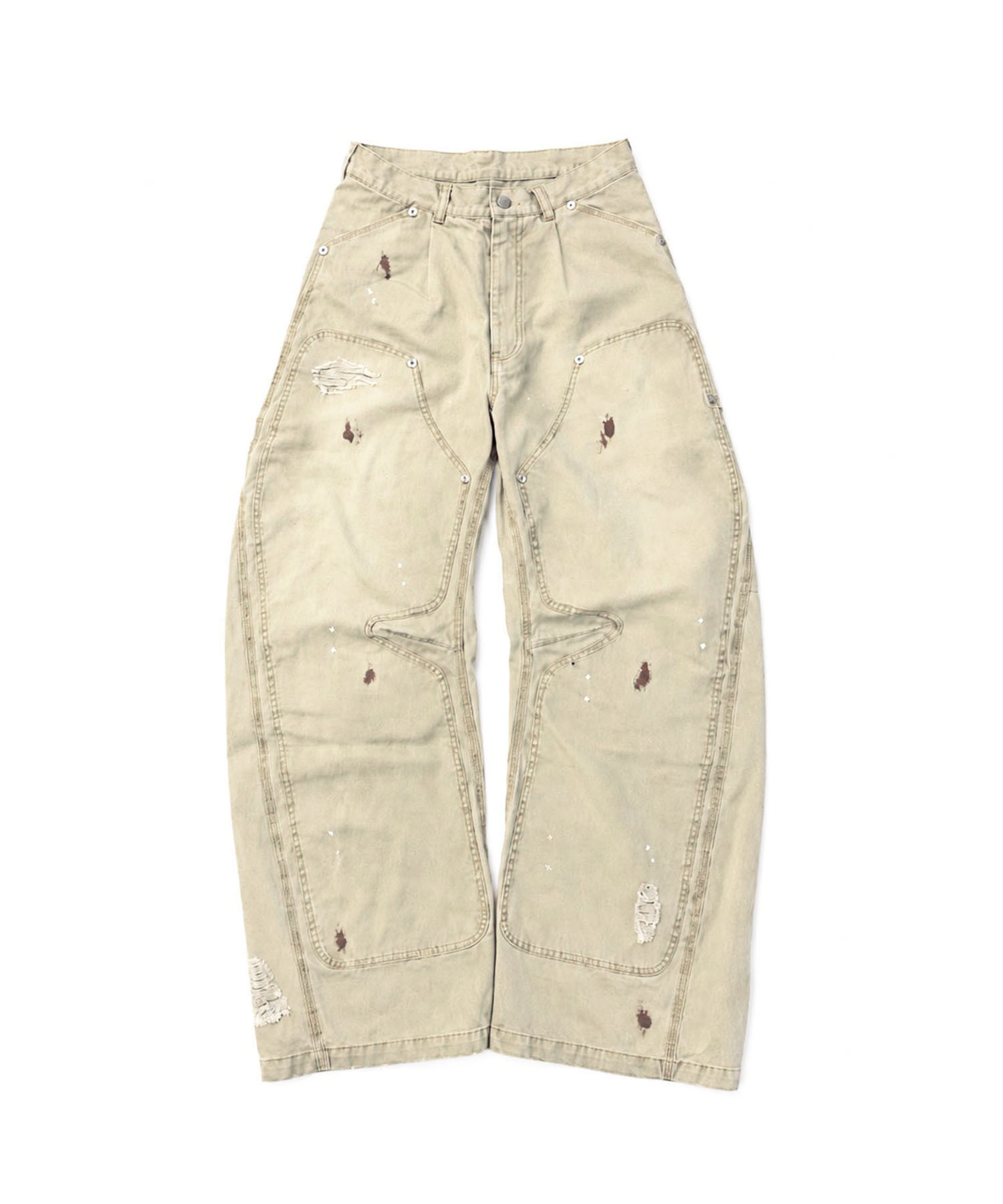 KOWGA×duck double knee curved pants