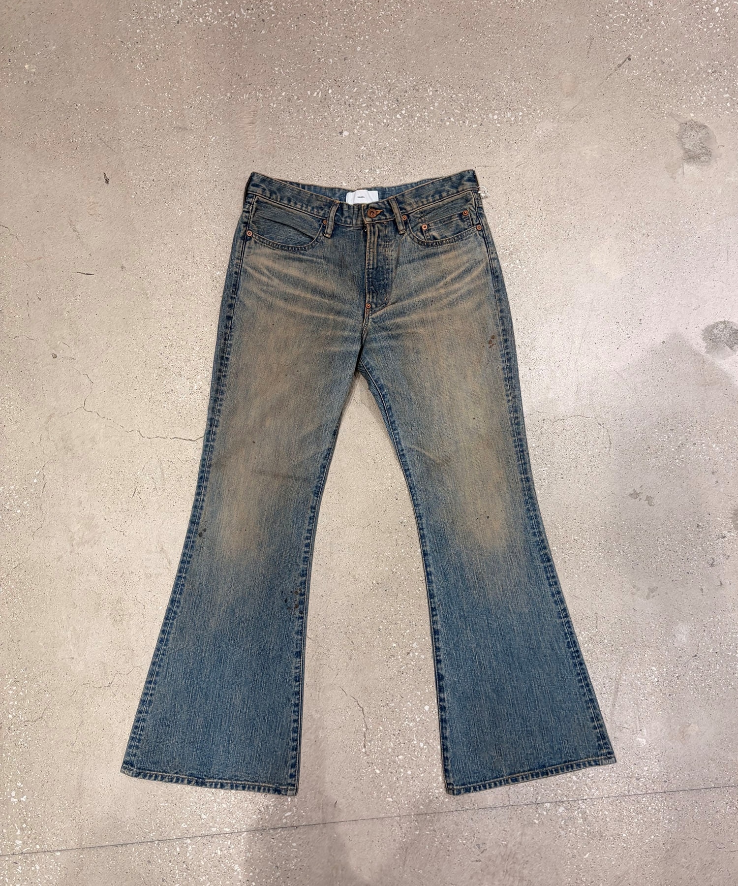 FADED MODERN DENIM PANTS FLARED CUT