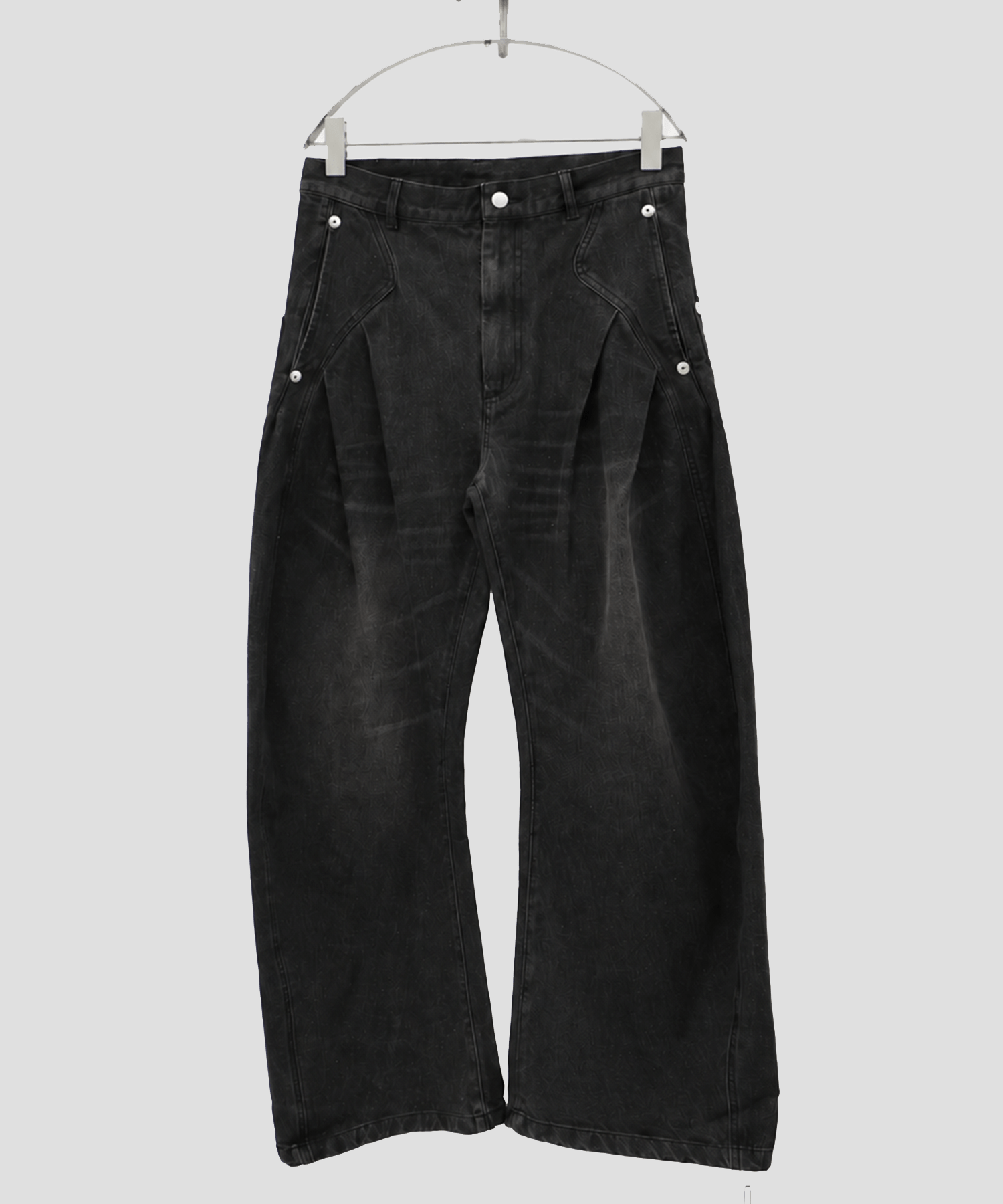 over dye curved denim