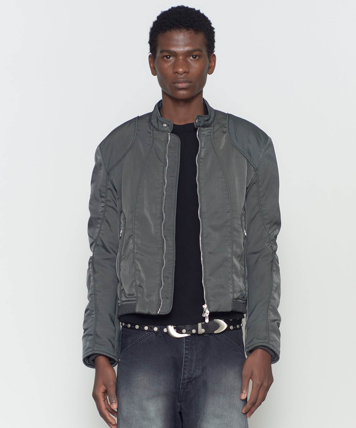 PANELLED PADDED MOTO JACKET