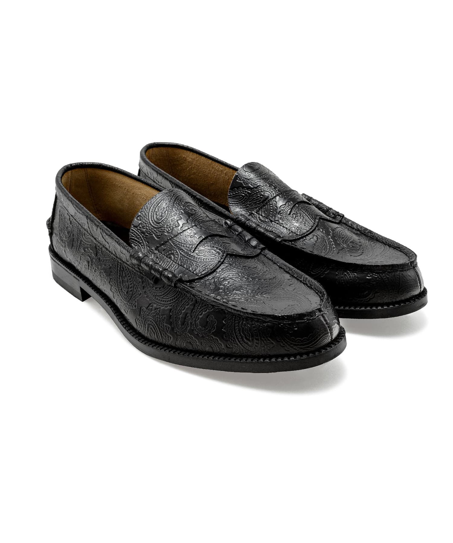 EMBOSSED LOAFERS BLACK PAISLEY
