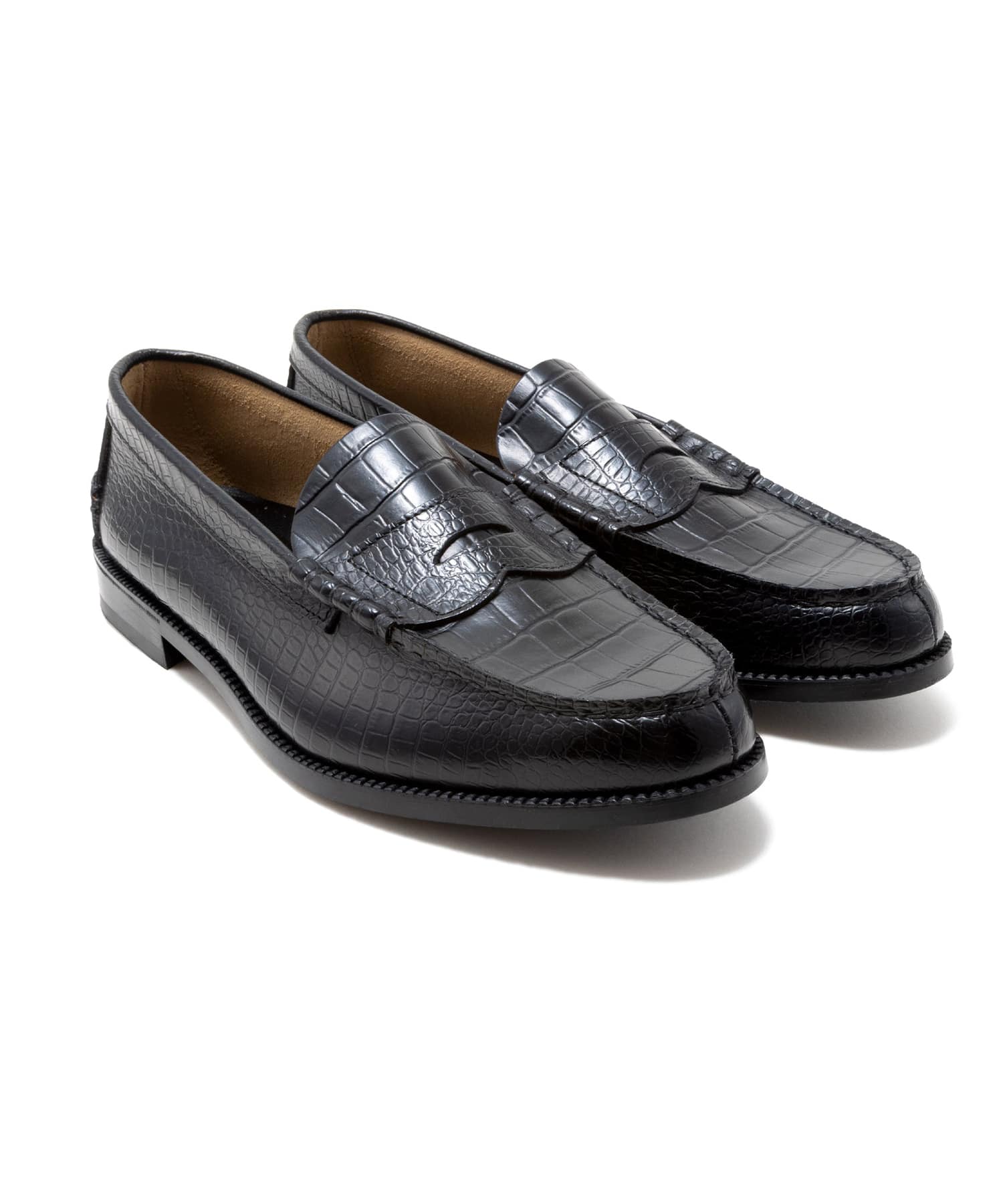 EMBOSSED LOAFERS BLACK CROCODILE COMBI