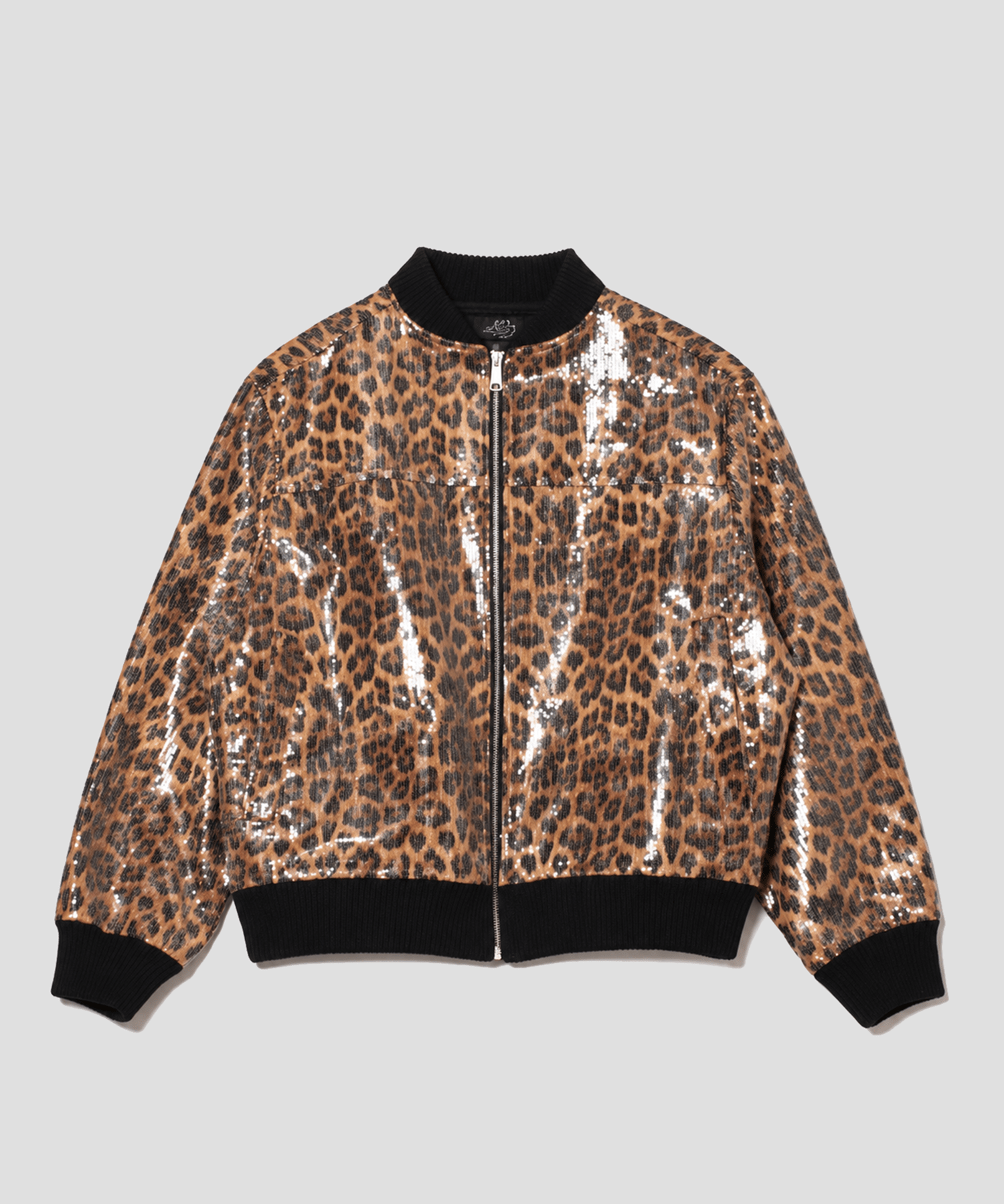 SPANGLE BOMBER JACKET  LEOPARD