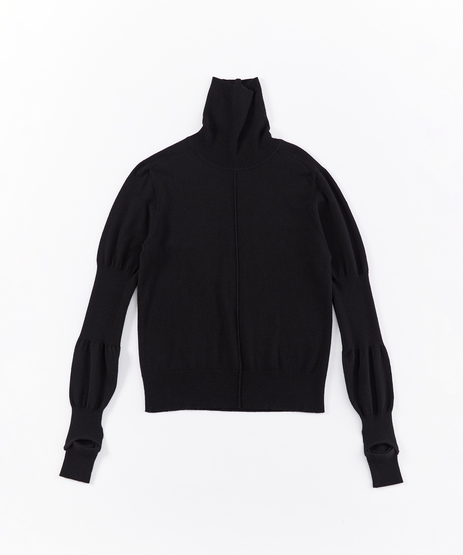 RIB SWITCHING TURTLE NECK PULLOVER