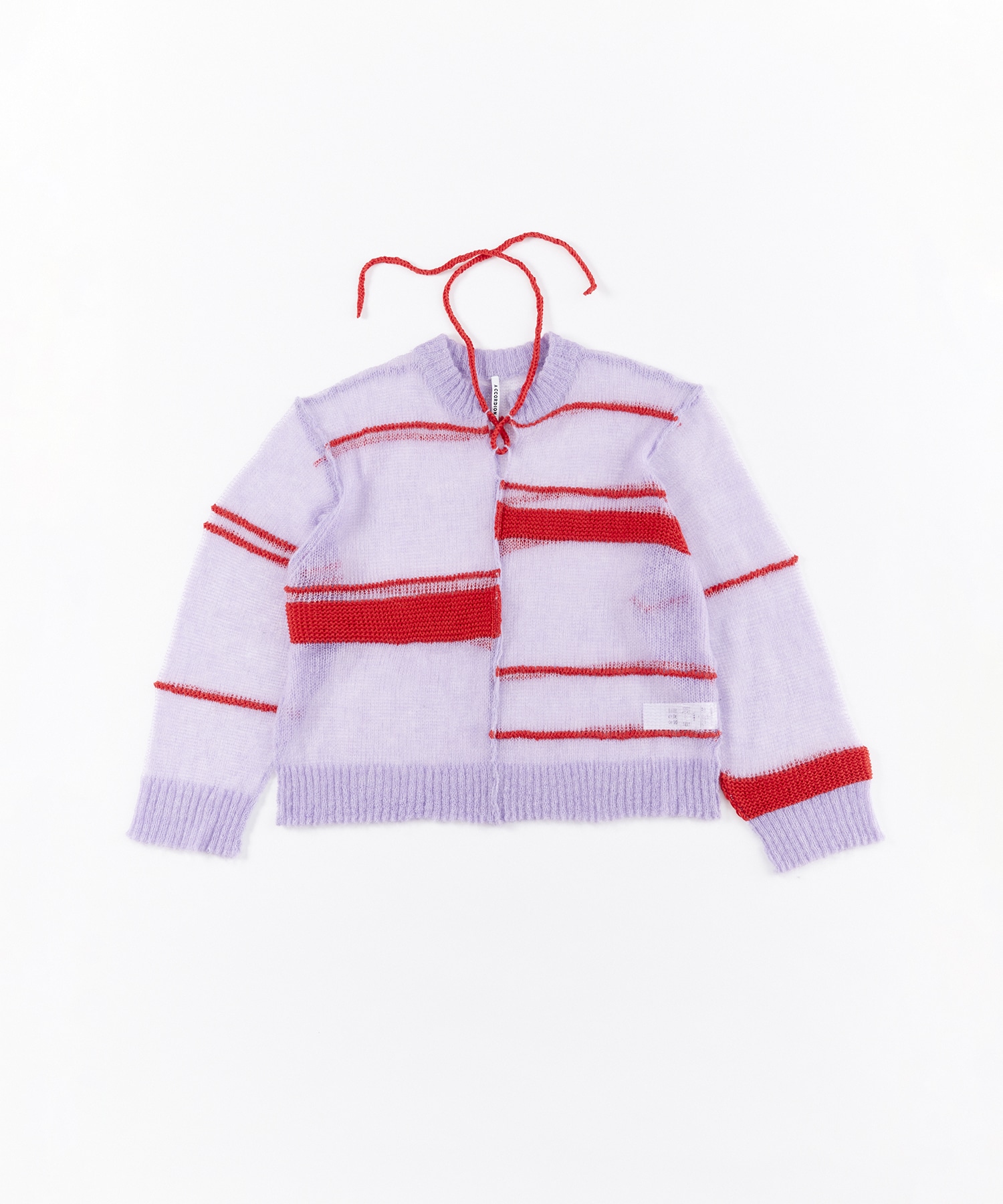 RANDOM BORDER LACE UP PULLOVER
