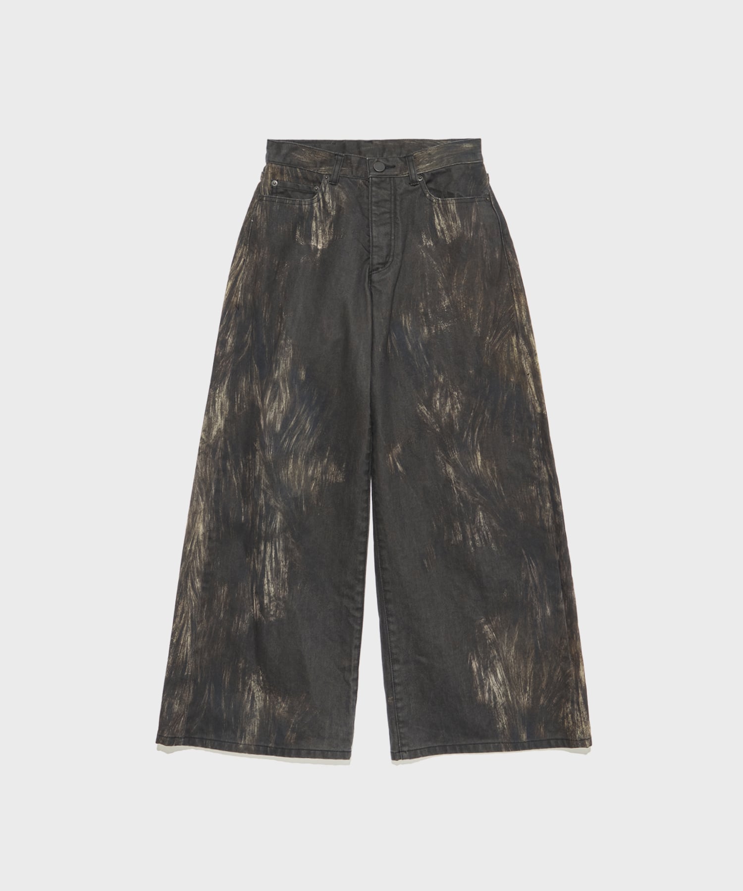 MIX TURE DENIM WIDE 5-POCKET PANTS