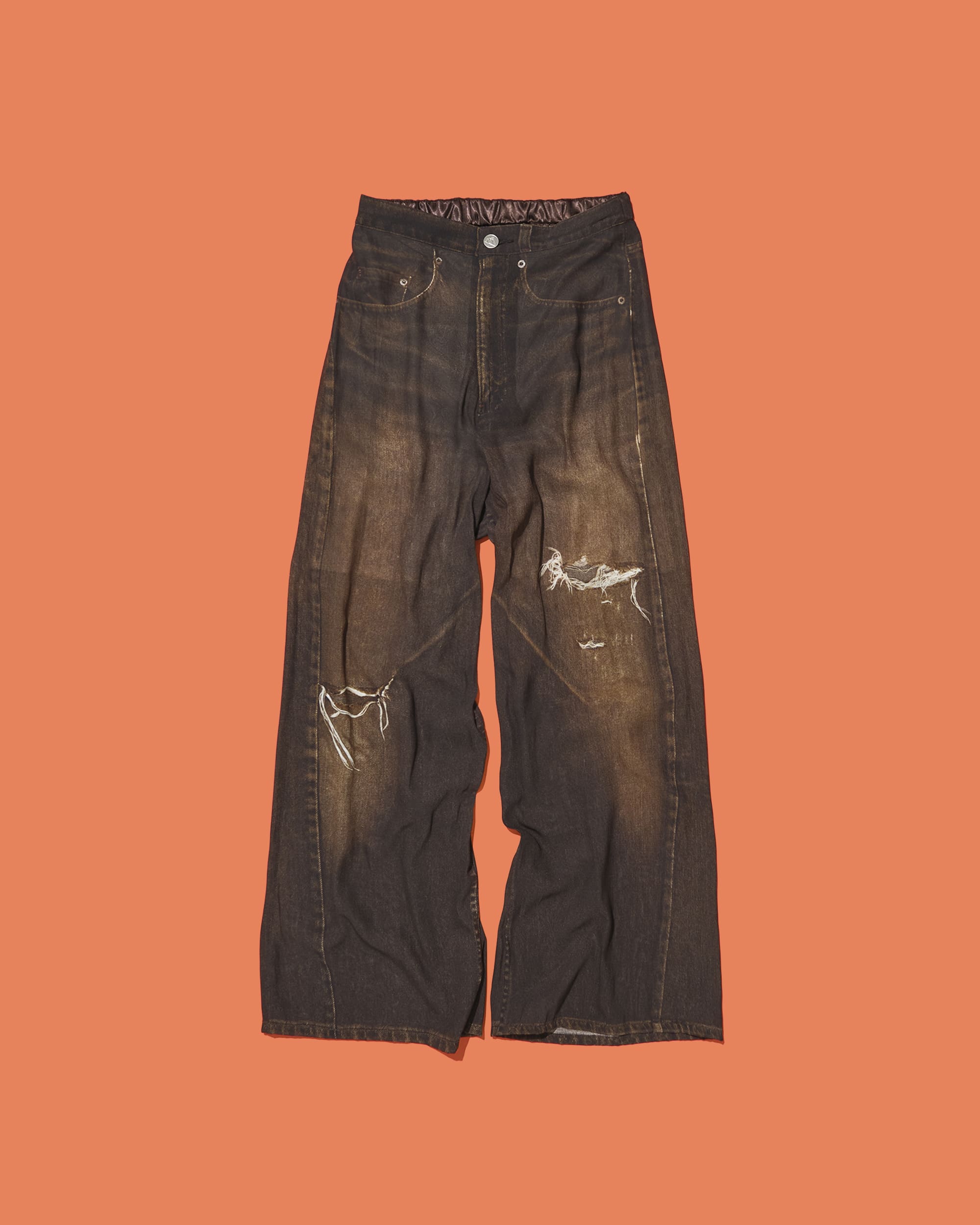 別注DENIM PRINT SHEER PANTS