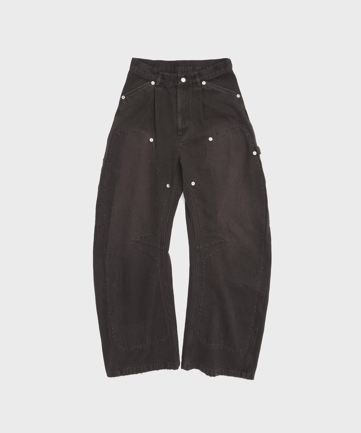 DOUBLE KNEE CURVED LEG JEANS