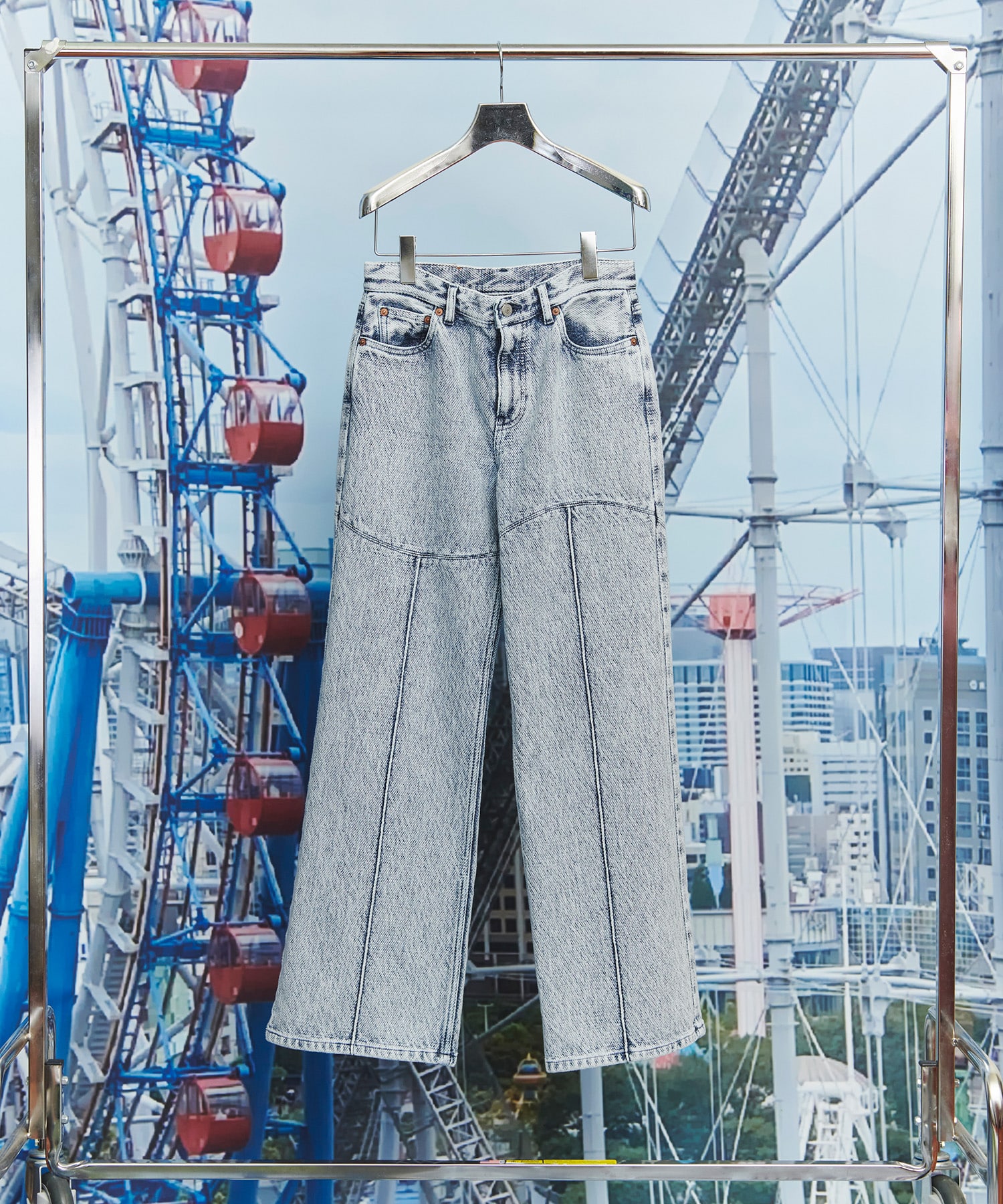 WAVE PANELLED DYED PANTS