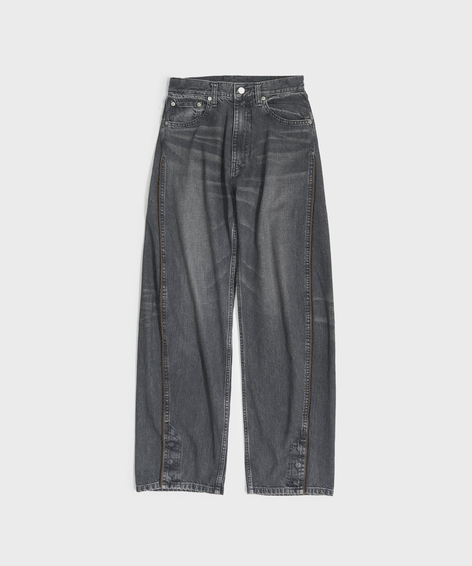 TWIST LINE WASHED STRAIGHT DENIM