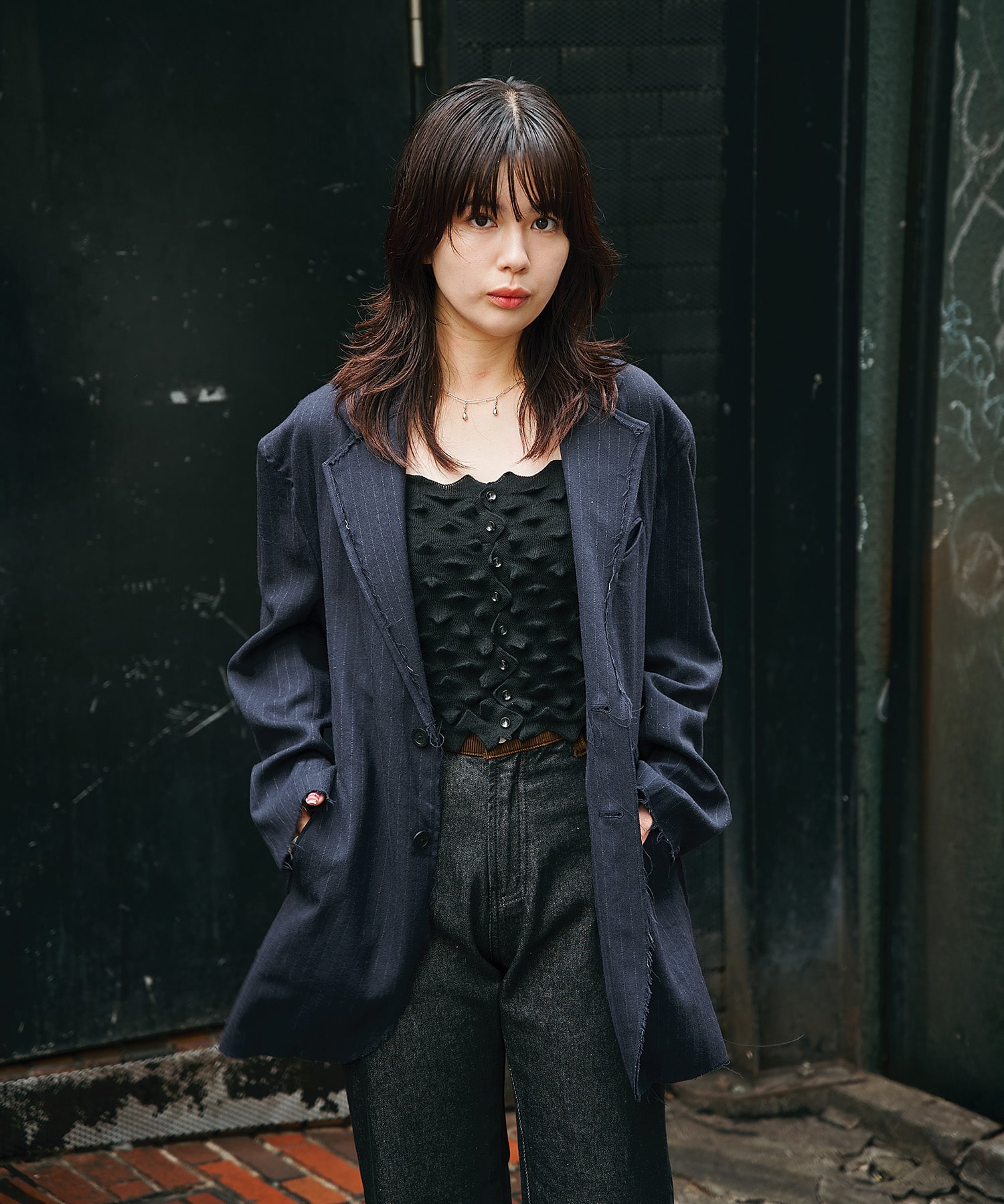 FLANNEL STRIPE BROKEN JACKET