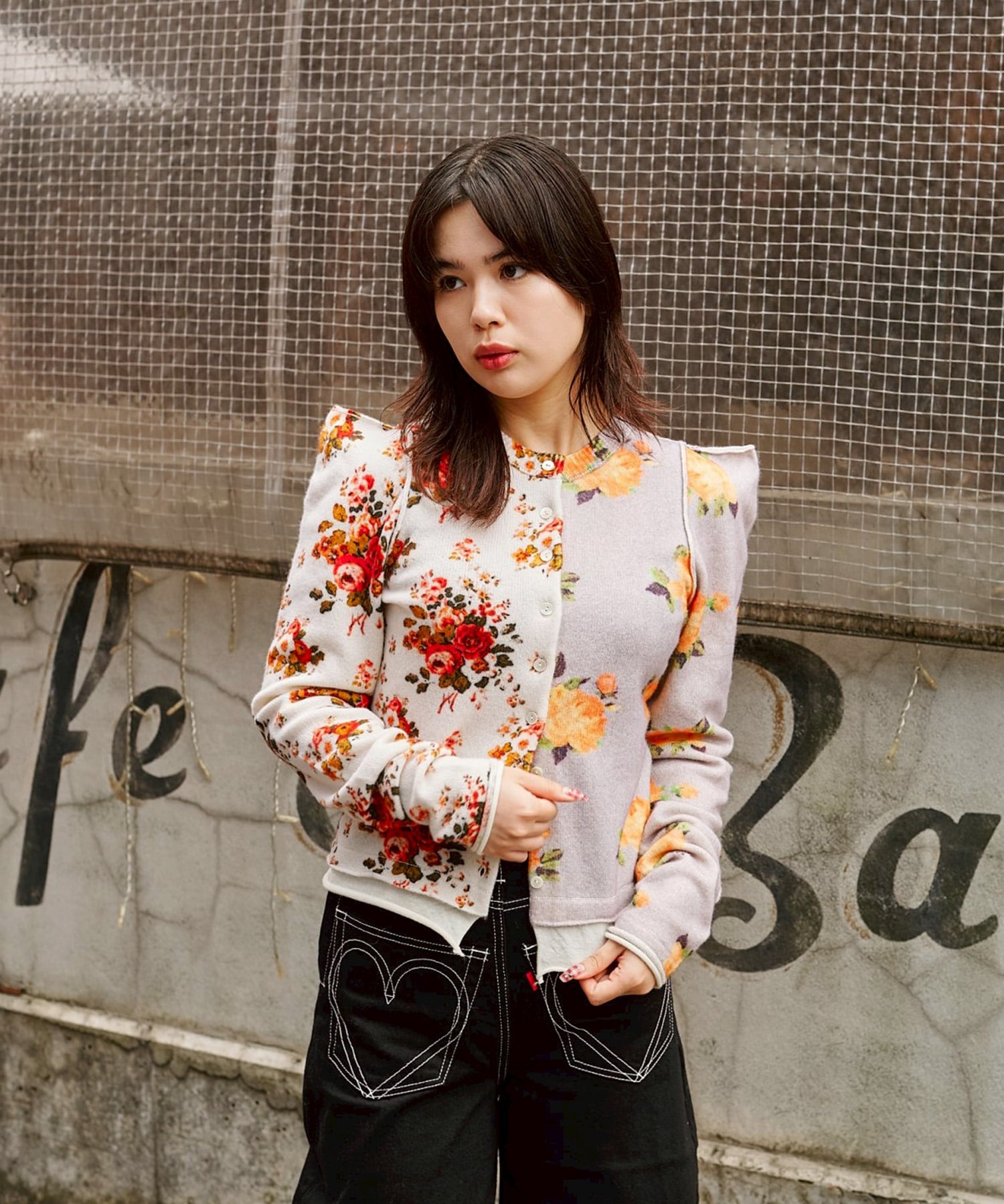dual-tone bloom cardigan