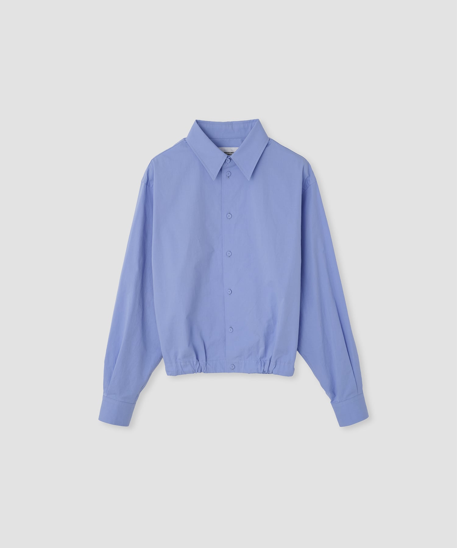 WASHED COTTON BROAD HEM GATHER SHIRT
