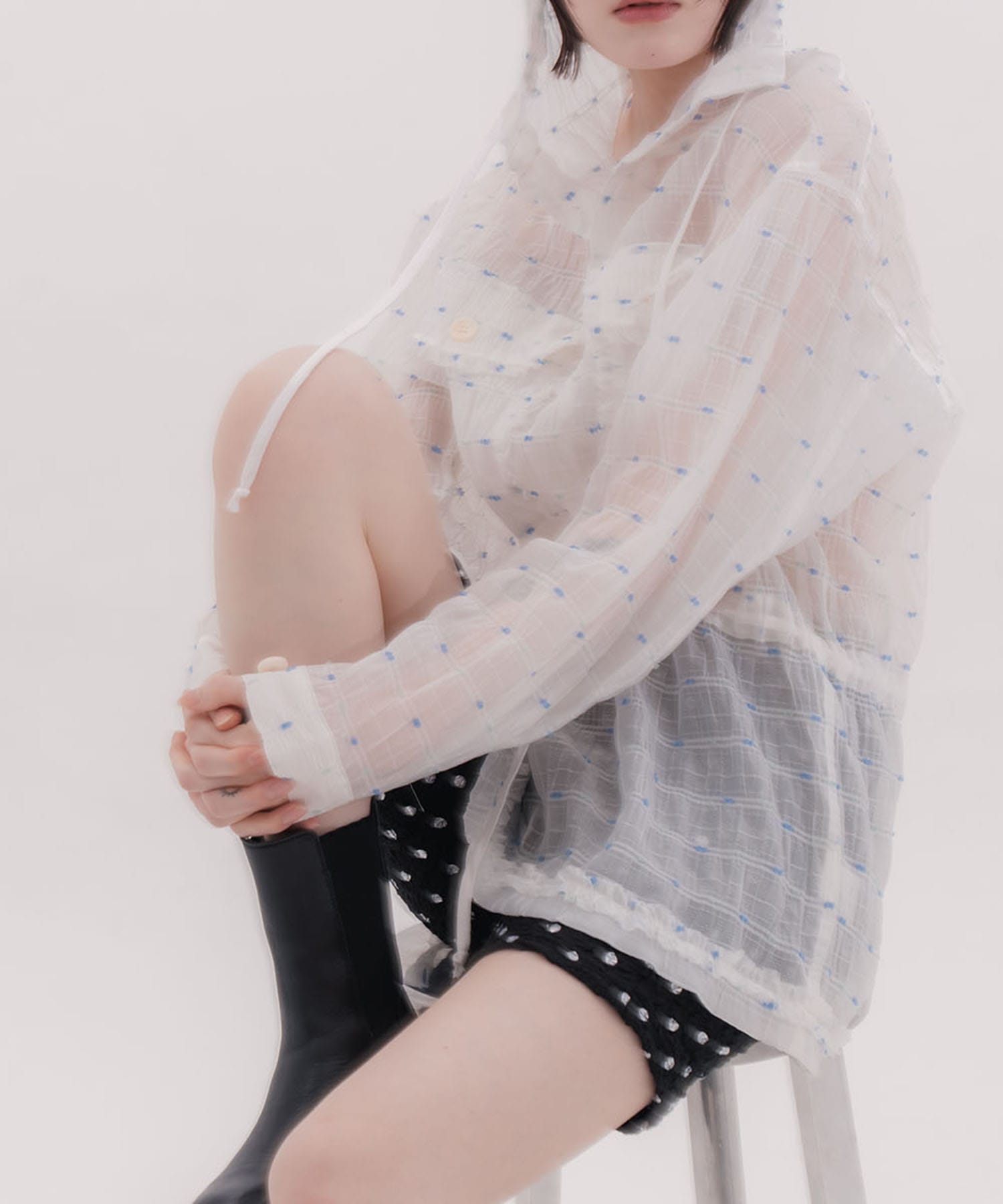 Original jacquard anorak hoodie