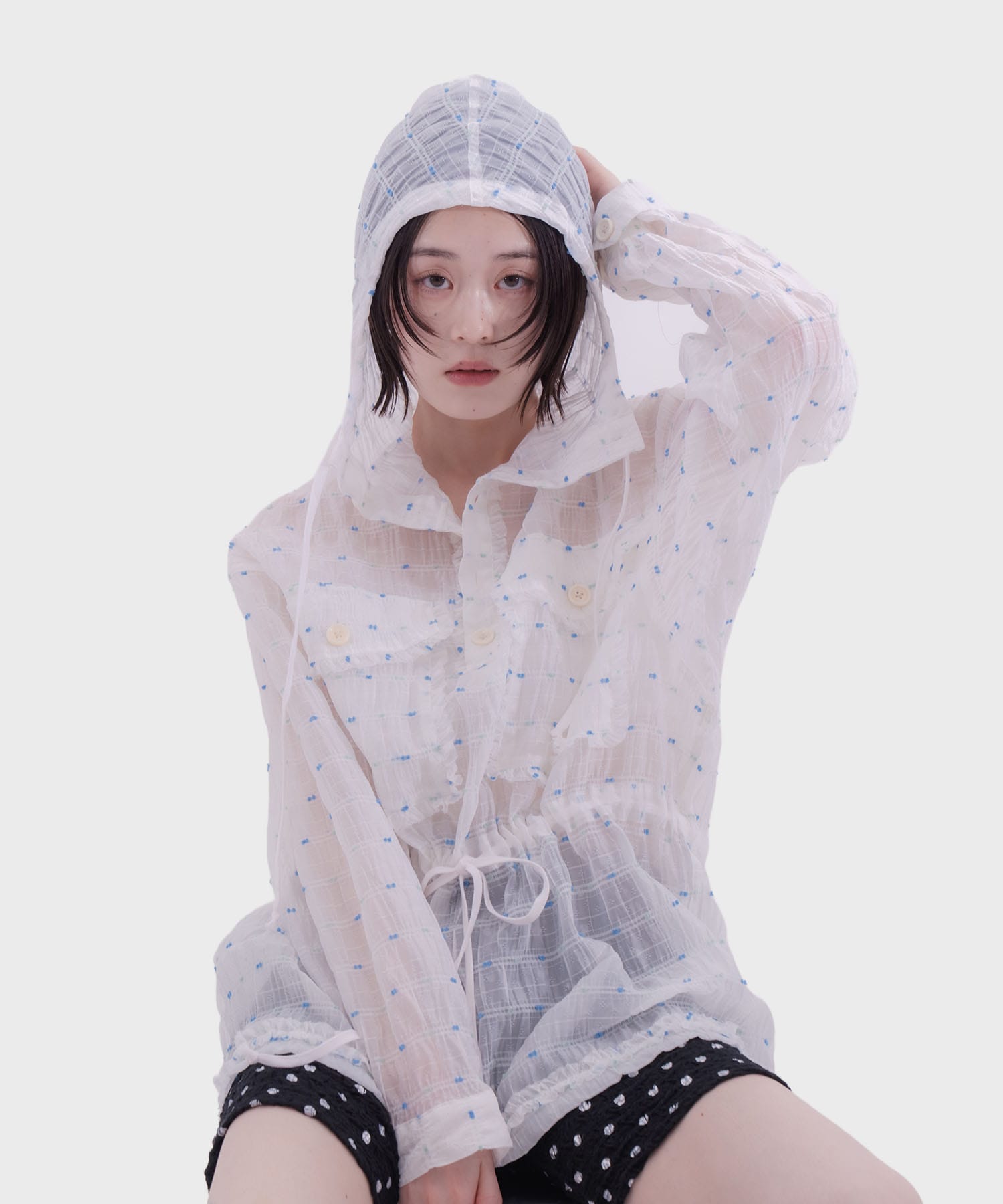 Original jacquard anorak hoodie