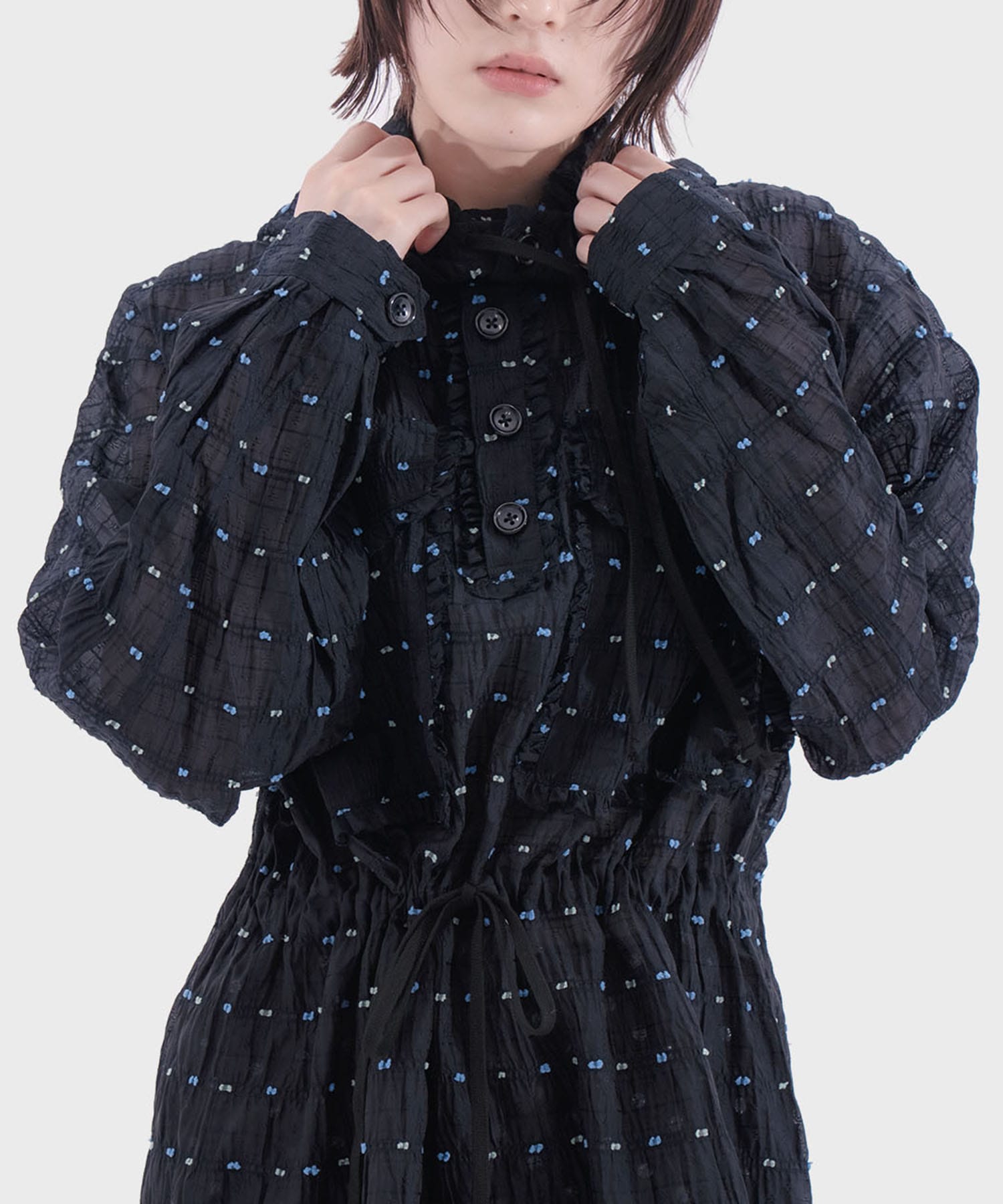 Original jacquard anorak hoodie