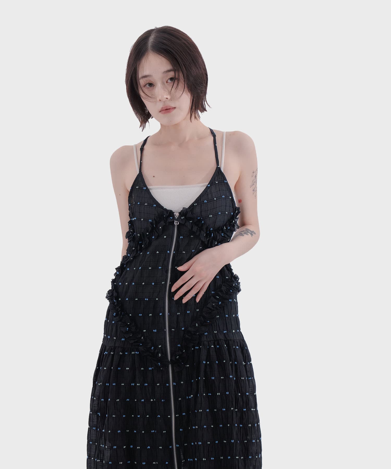 Original jacquard camisole dress