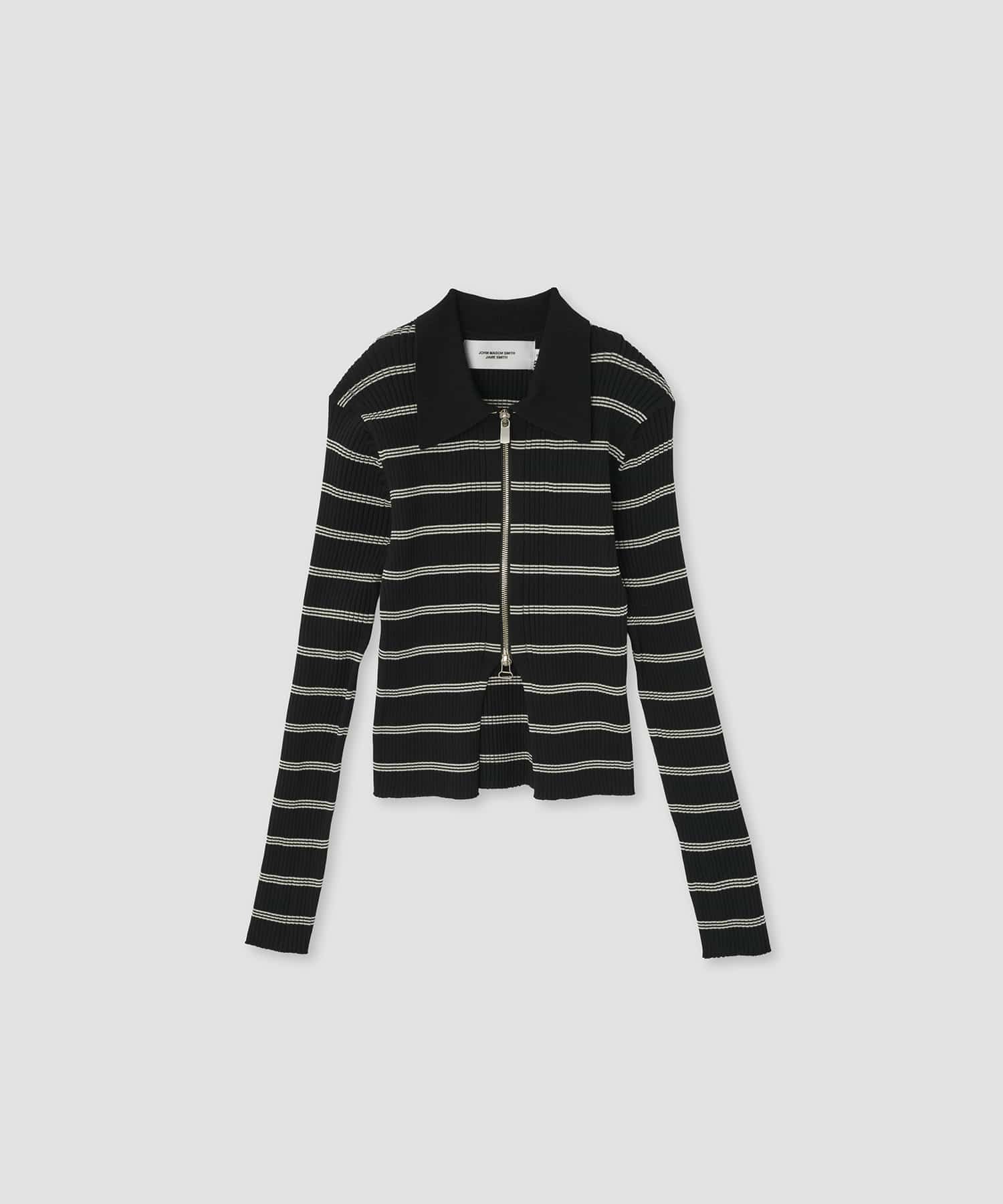 16G RIB DOUBLE ZIP CARDIGAN