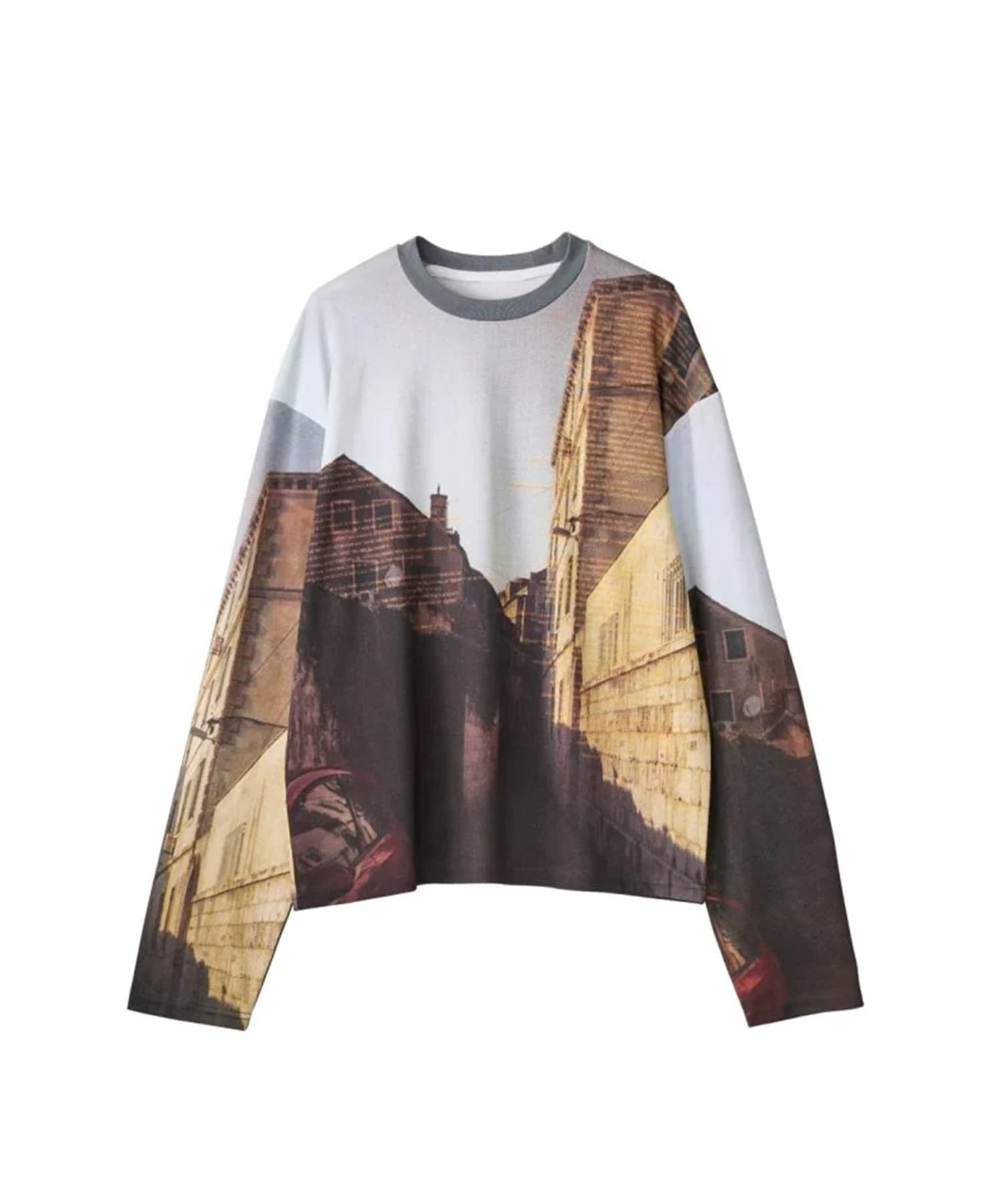 scenery print long sleeve tee