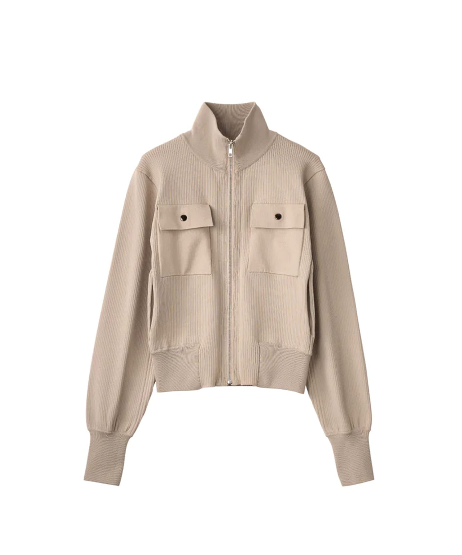 pocket zip up knit
