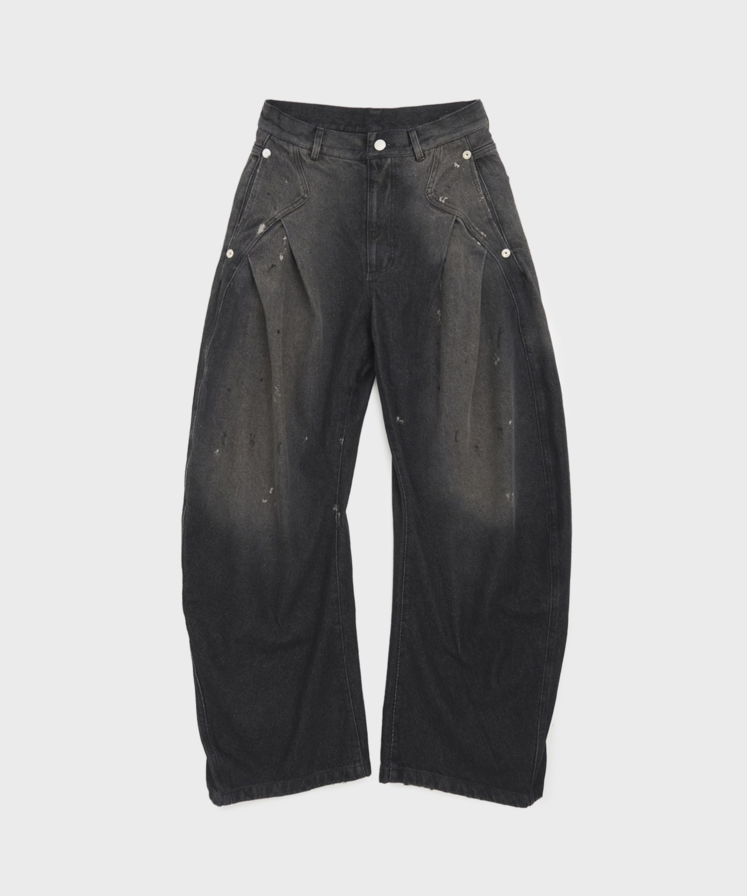 dark wash curved denim