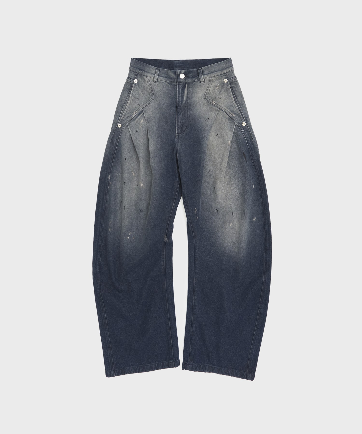 dark wash curved denim