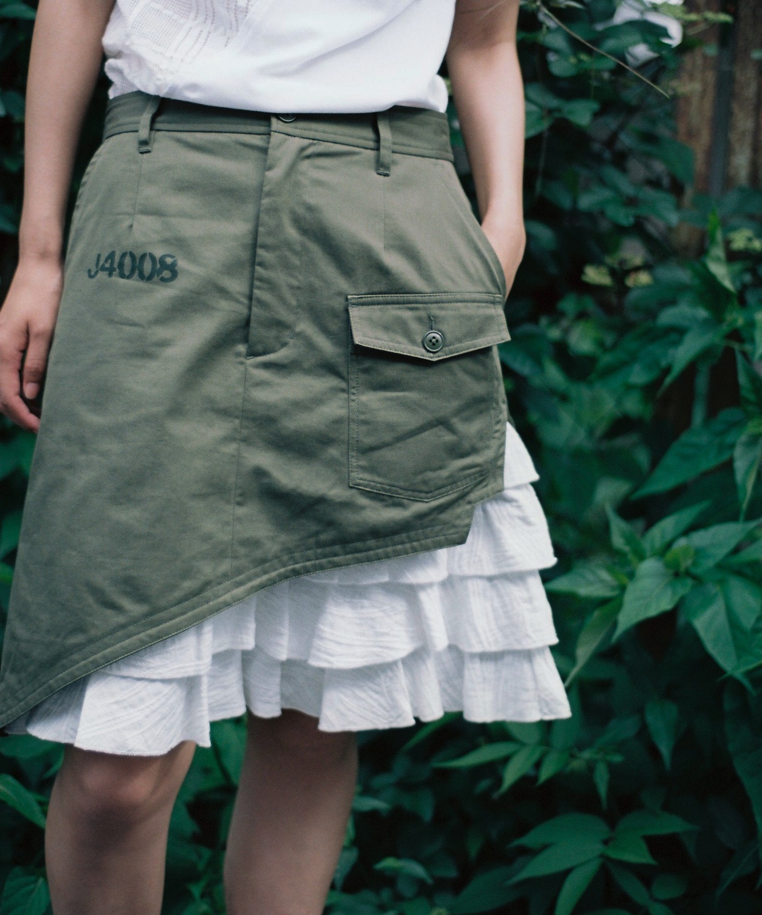 ZEBRA FRILL MILITARY SKIRT