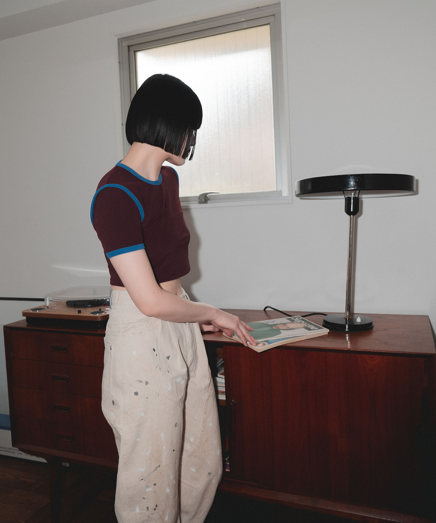 別注 STRETCH PILE RINGER SHORT TEE