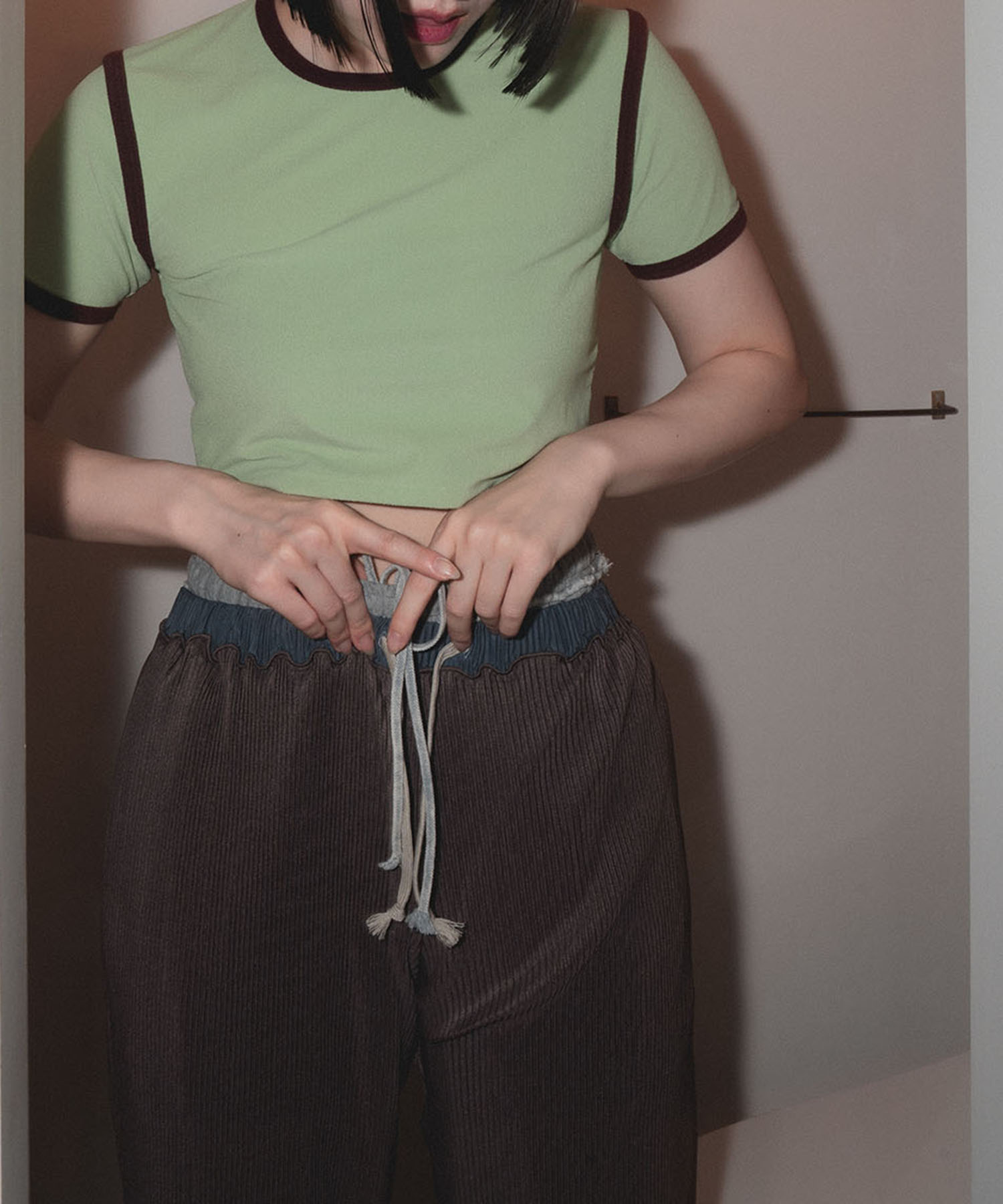 別注 STRETCH PILE RINGER SHORT TEE