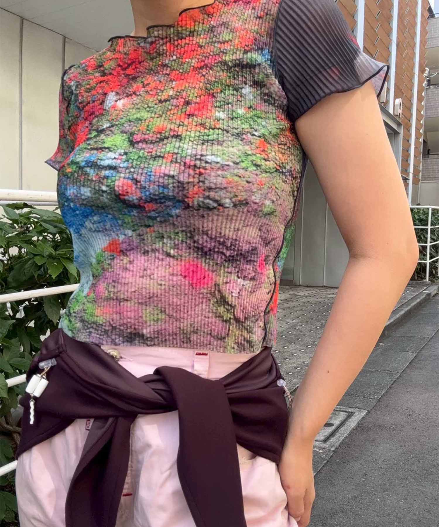 SHEER GRAPHIC TINY TOP