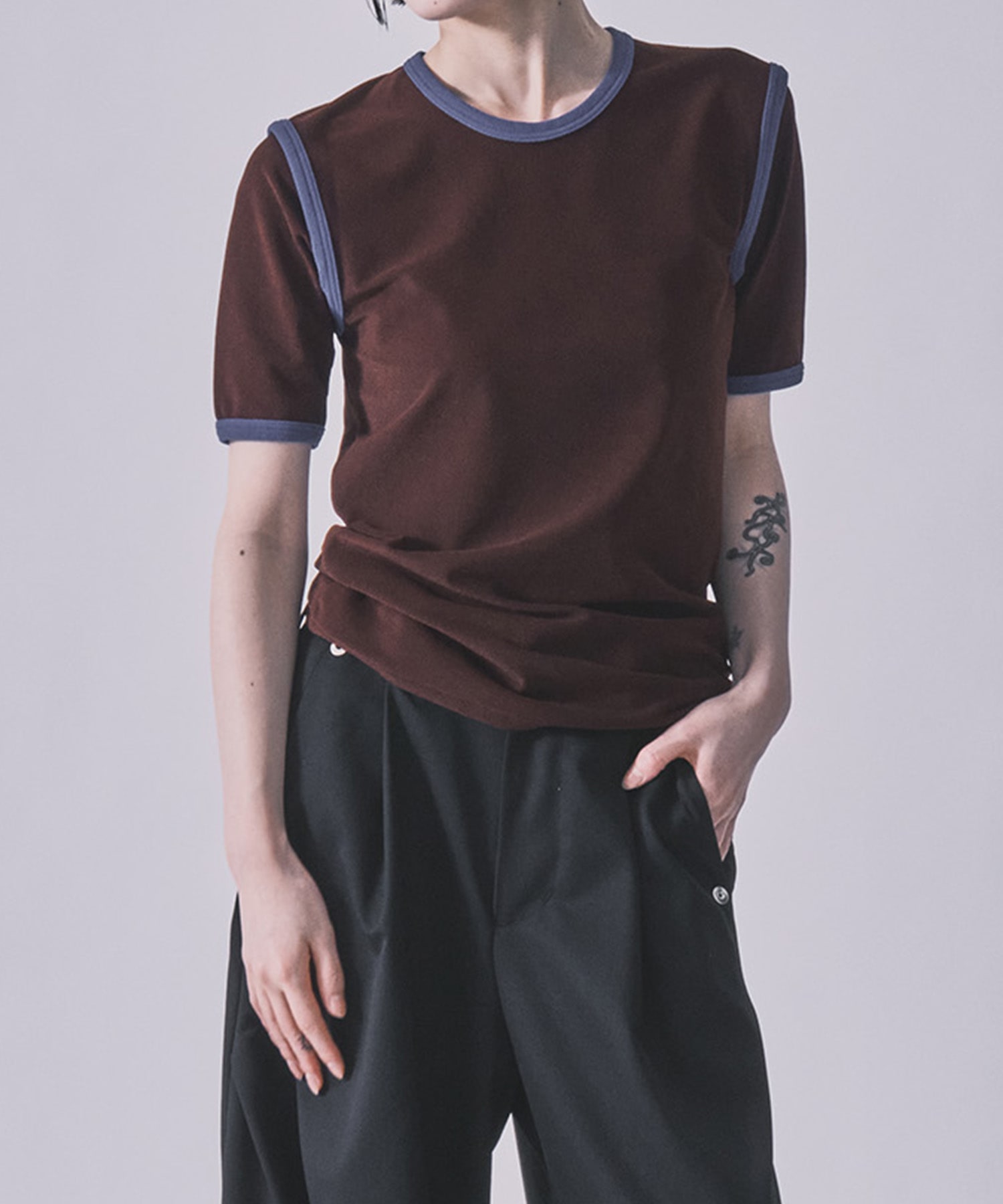 STRETCH PILE RINGER TEE