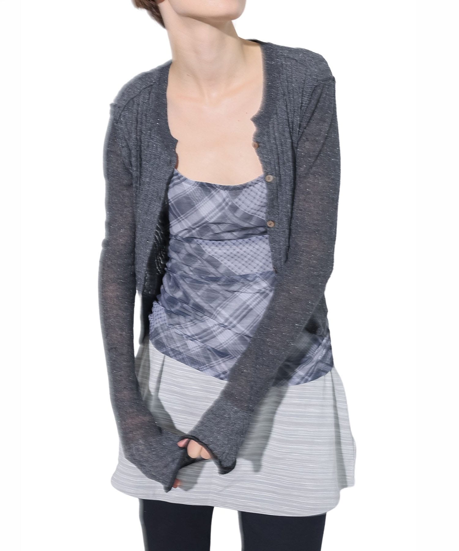 Silk Thin Cable Knit Cardigan