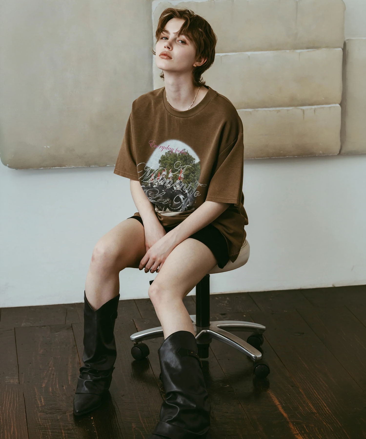 rhinestone graphic tee(unisex)