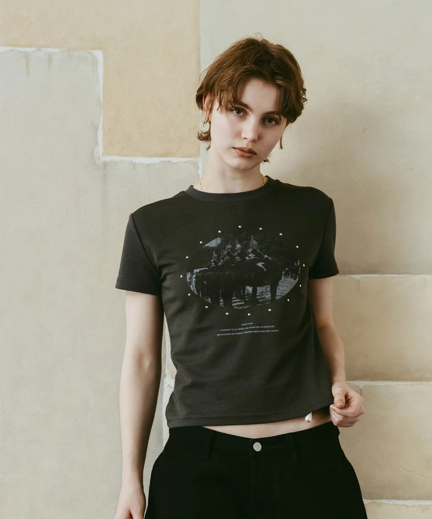 studded compact tee