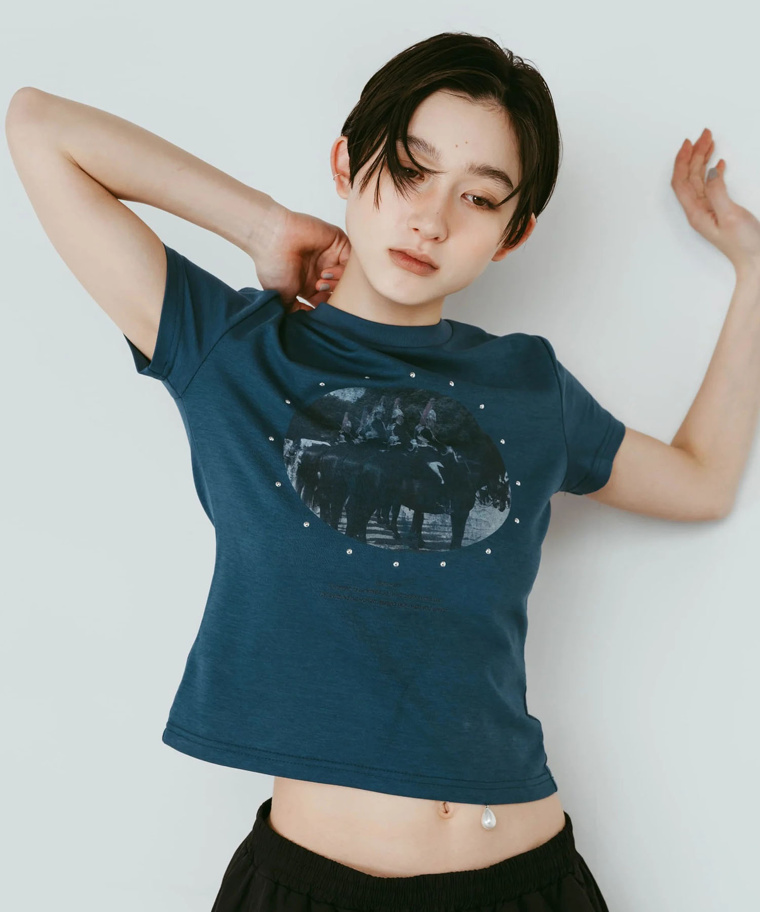 studded compact tee