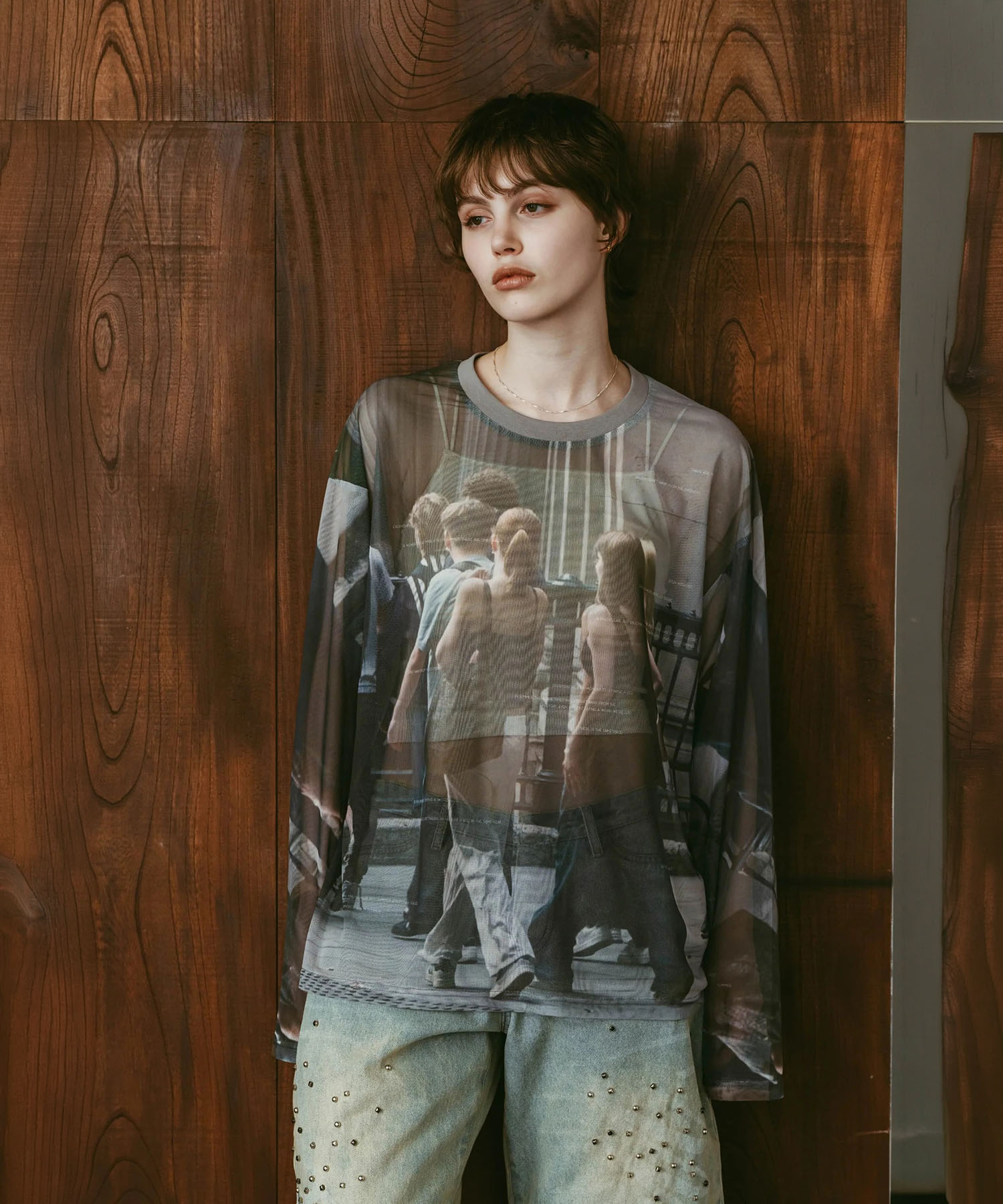 school sheer long-sleeve tee(unisex)