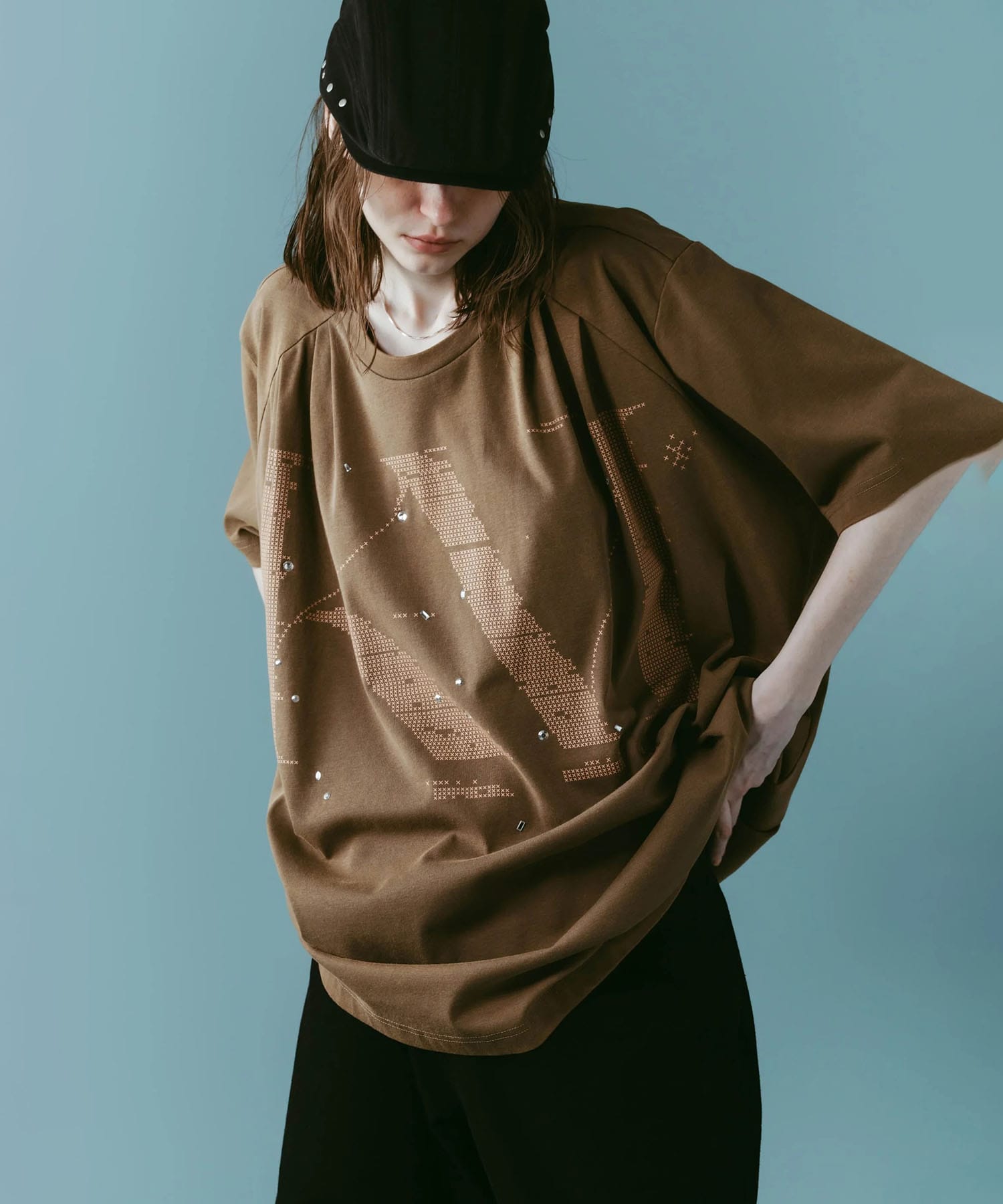 tuck detail oversized tee(unisex)