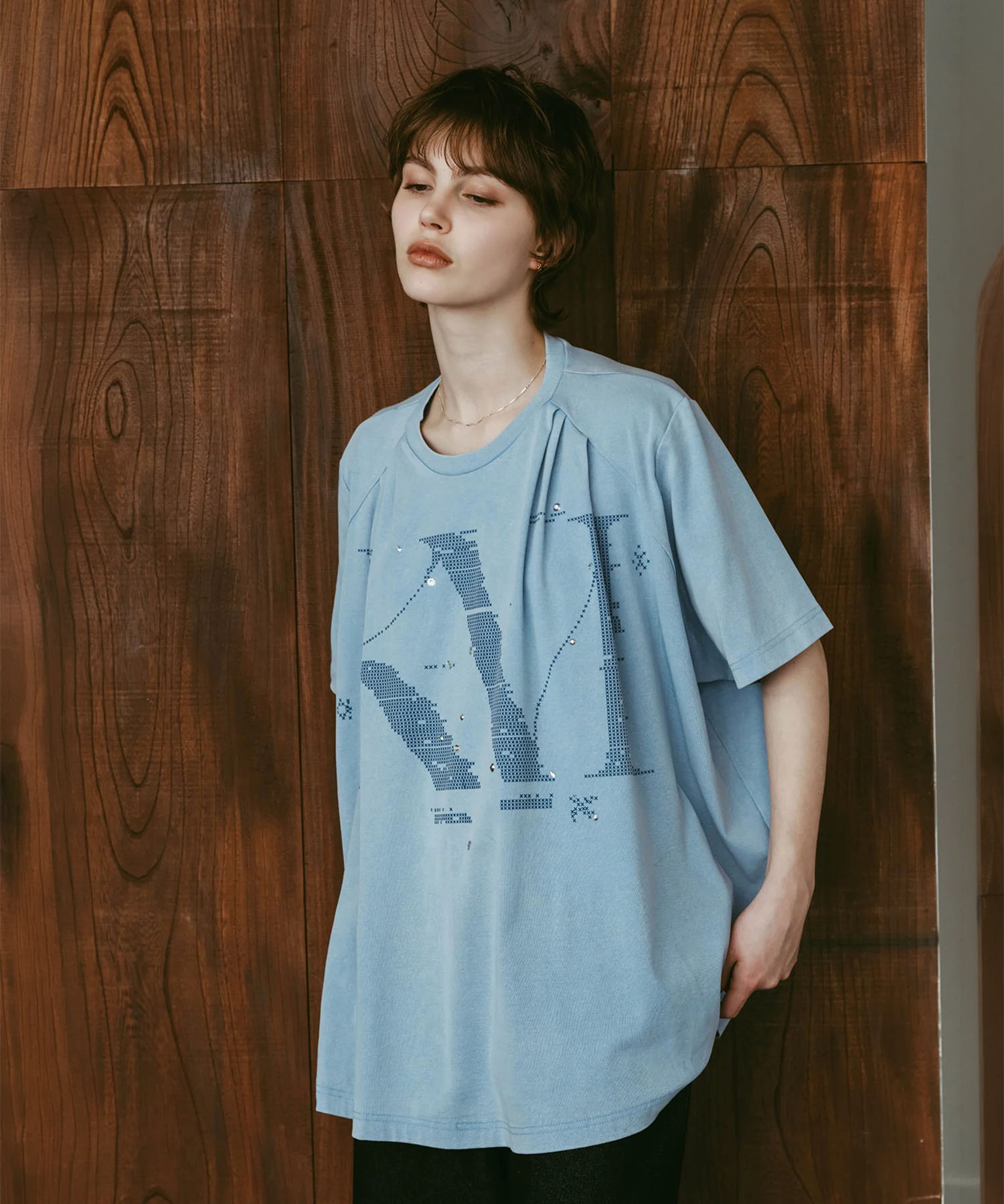 tuck detail oversized tee(unisex)