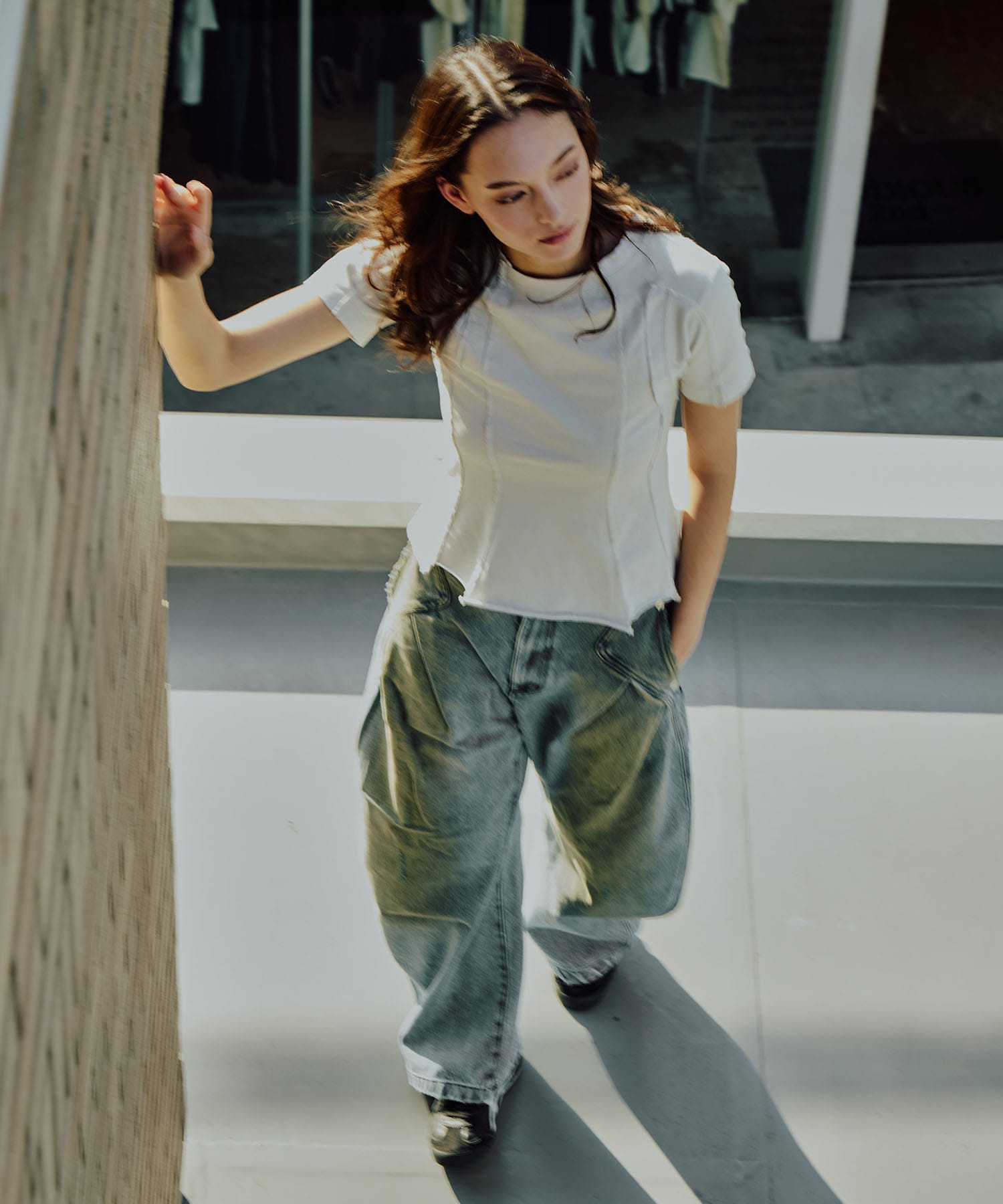 cut out slim T-shirt