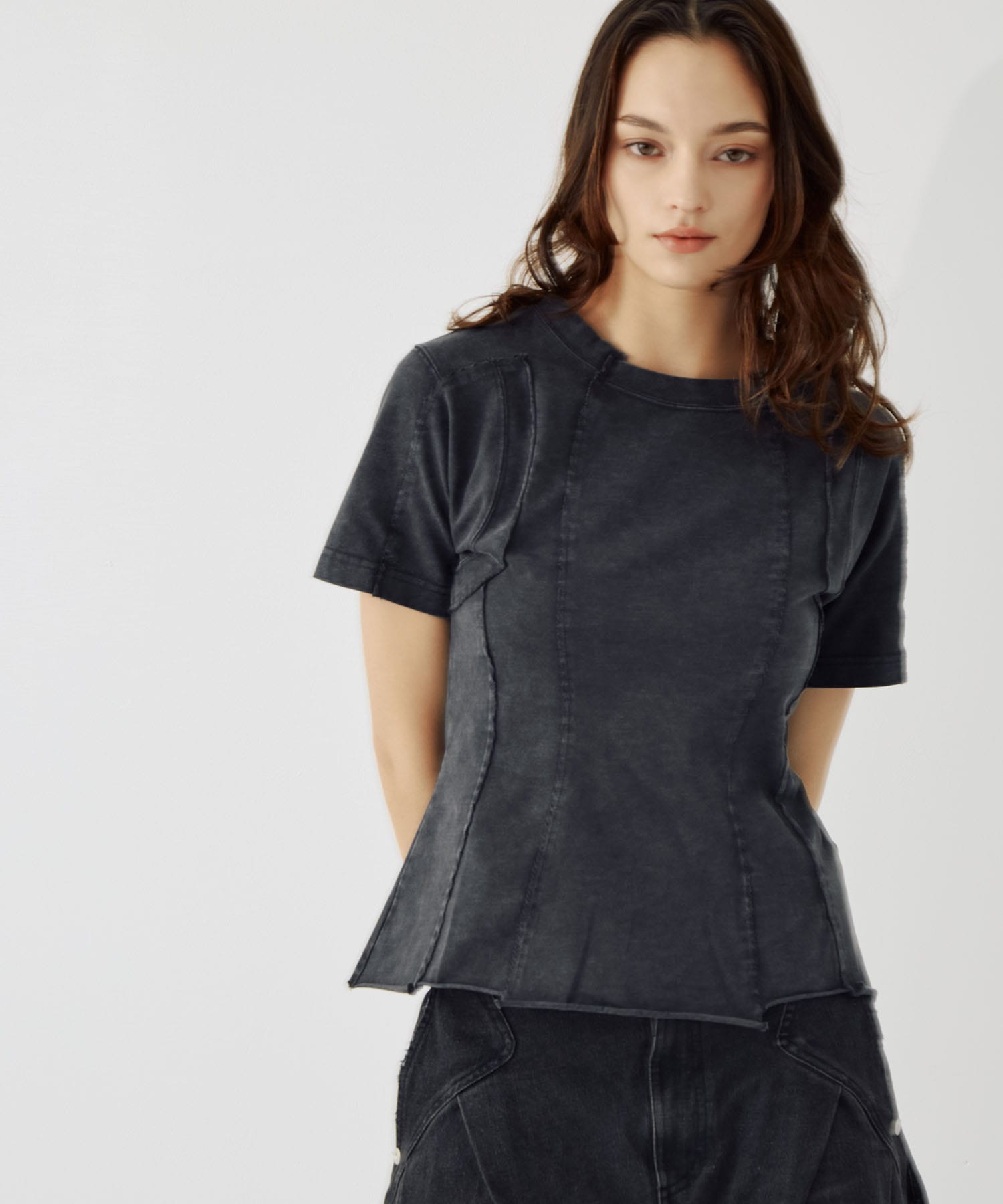 cut out slim T-shirt